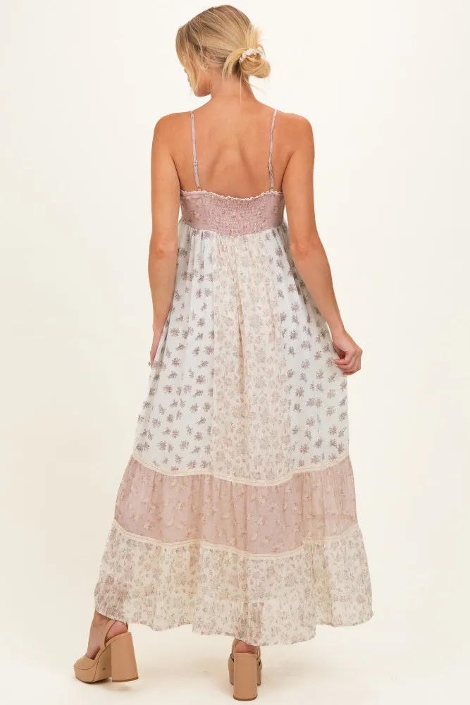 Vintage Pink Mixed Floral Maternity Maxi Dress sold by Pinkblush product image thumbnail 3