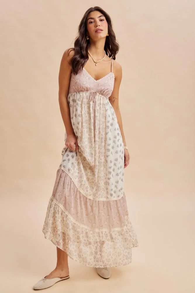 Vintage Pink Mixed Floral Maternity Maxi Dress sold by Pinkblush product image thumbnail 4