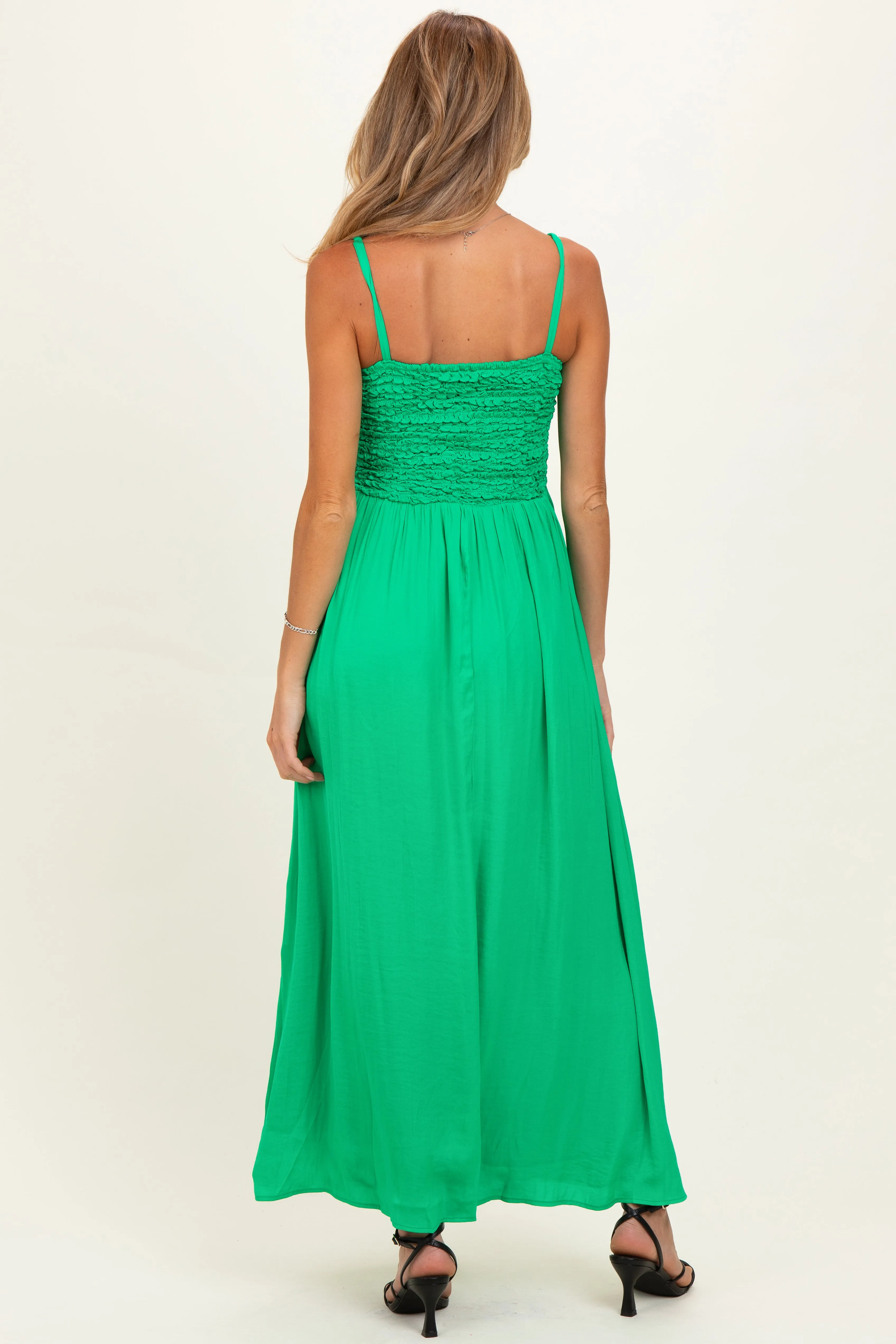 Peridot Textured Smocked Maternity Maxi Dress sold by Pinkblush product image thumbnail 4
