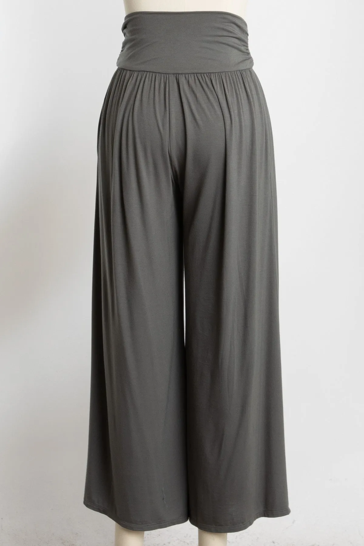 Gunmetal Wide Waist Band Maternity Wide Leg Pants sold by Pinkblush product image thumbnail 2