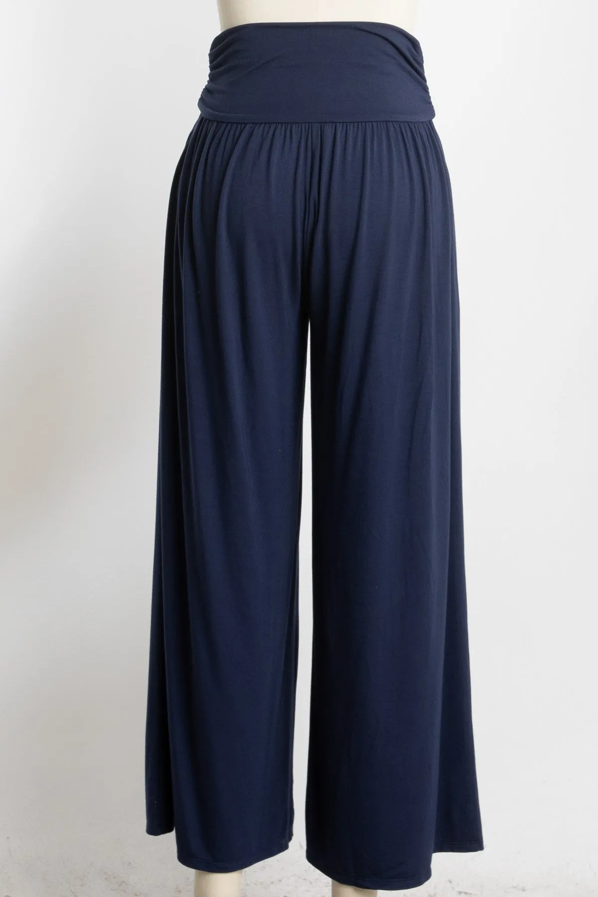 Navy Wide Waist Band Maternity Wide Leg Pants sold by Pinkblush product image thumbnail 2