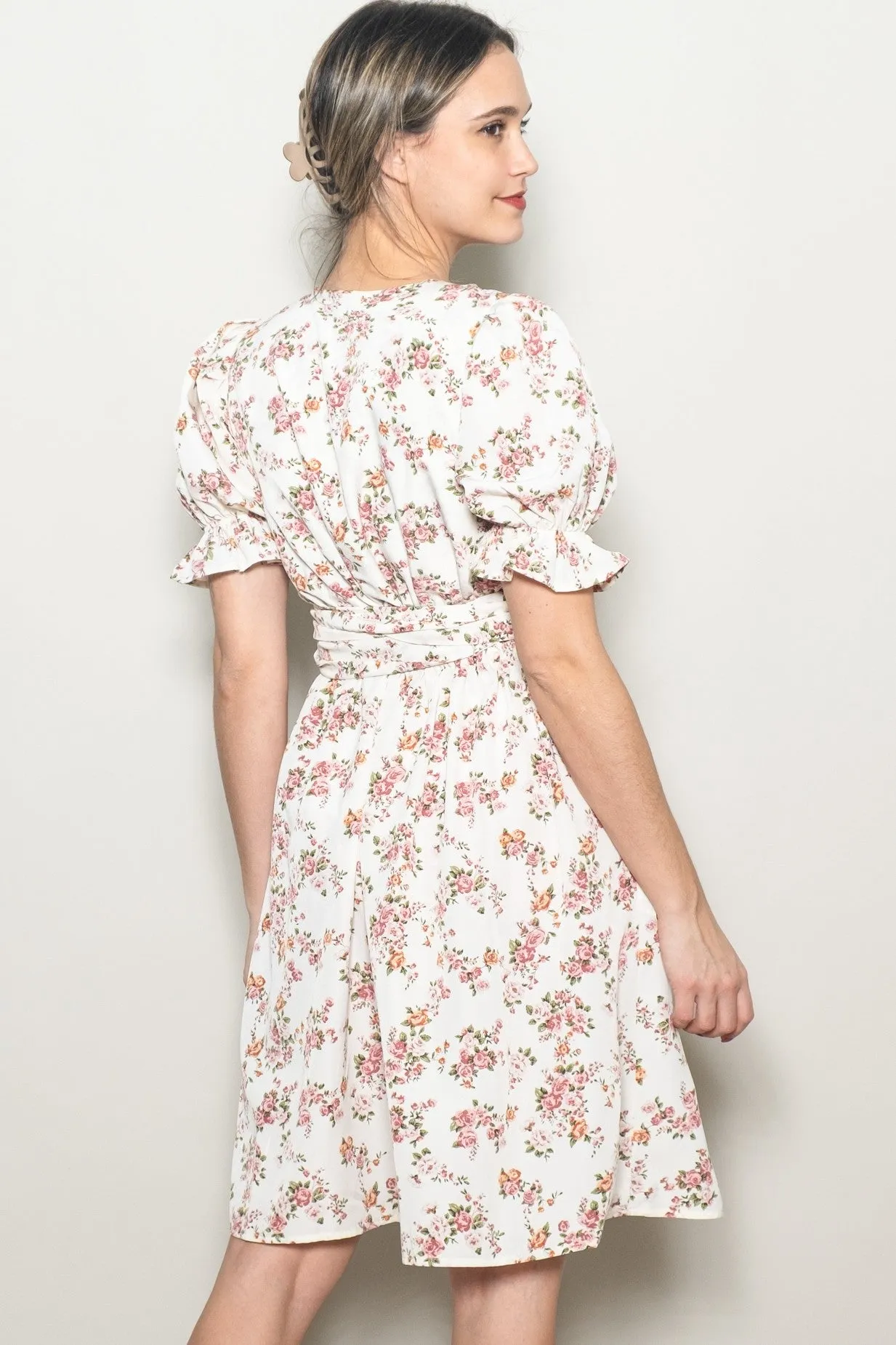 Ivory Rose Floral Wrap Dress sold by Pinkblush product image thumbnail 3