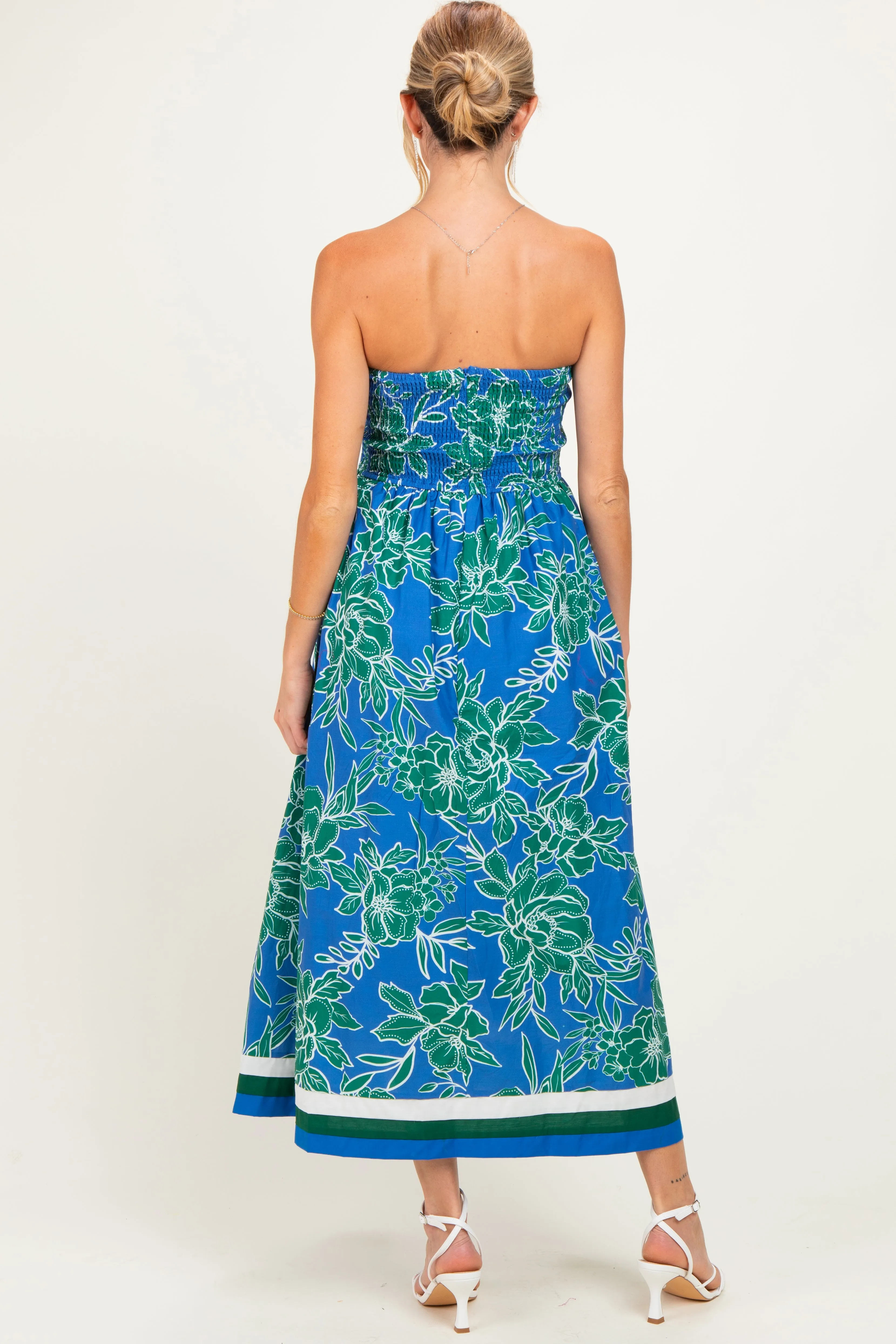 Royal Floral Strapless Maternity Midi Dress sold by Pinkblush product image thumbnail 3