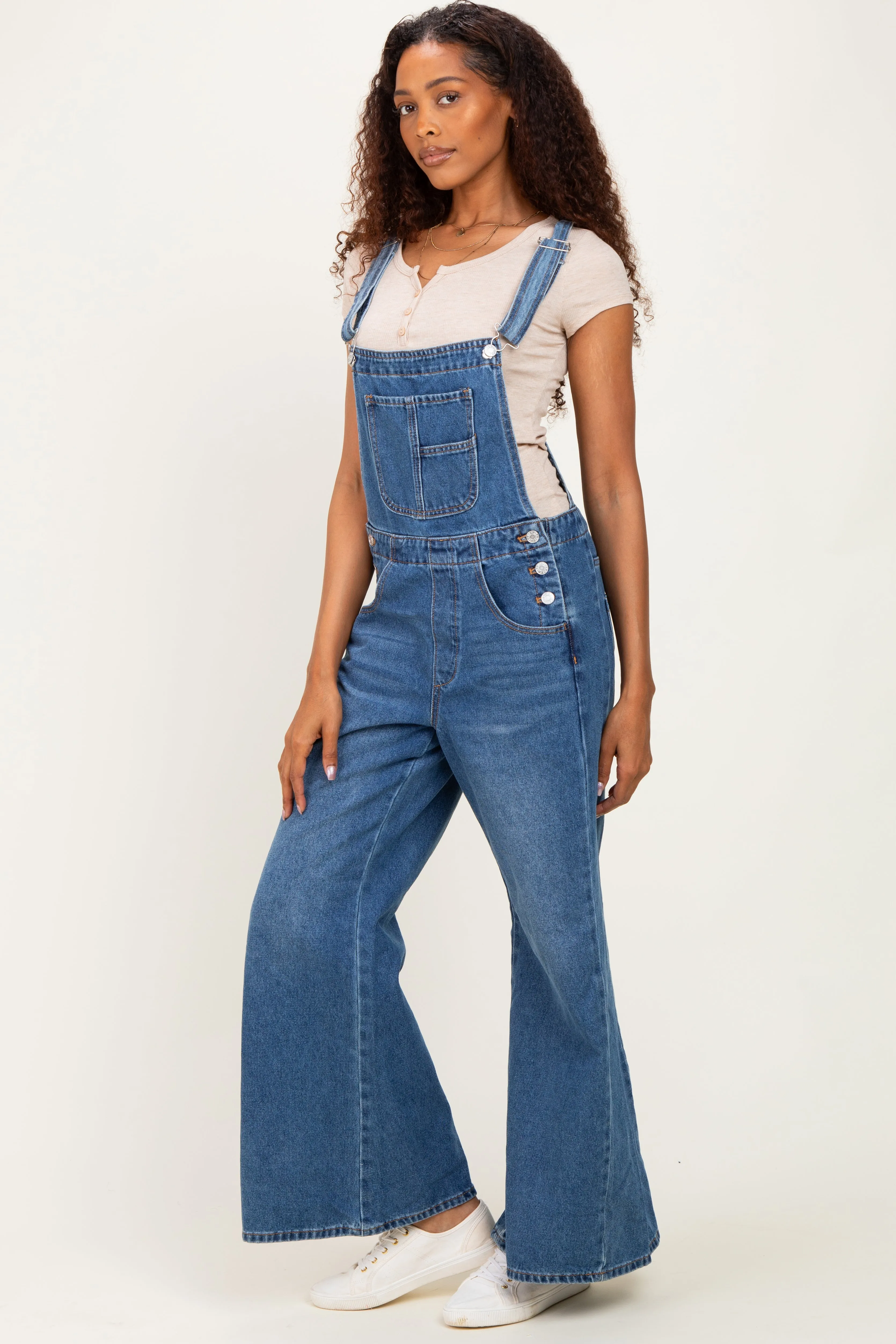 Denim Blue Wide-Leg Overalls sold by Pinkblush product image thumbnail 2