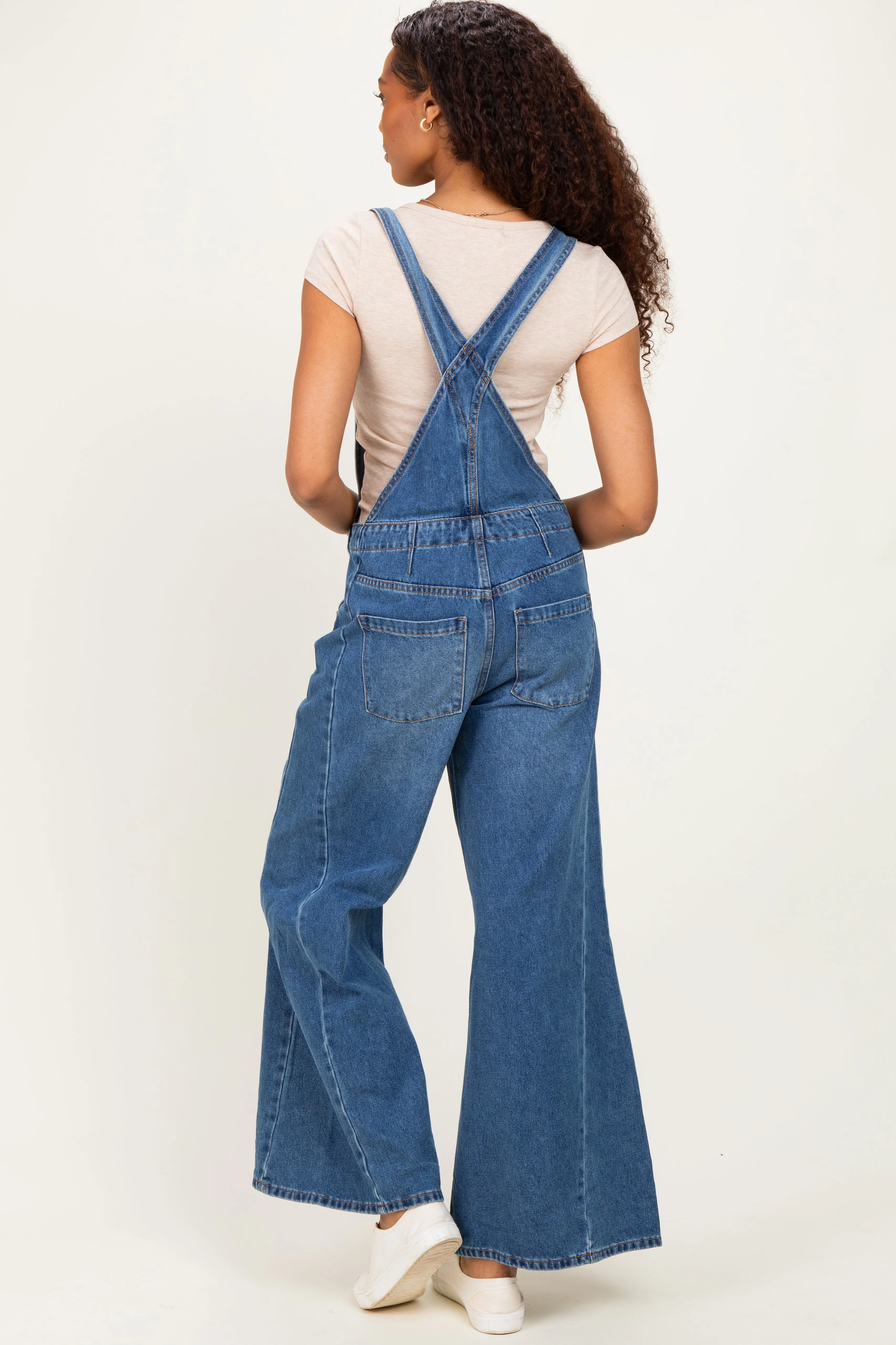 Denim Blue Wide-Leg Overalls sold by Pinkblush product image thumbnail 3