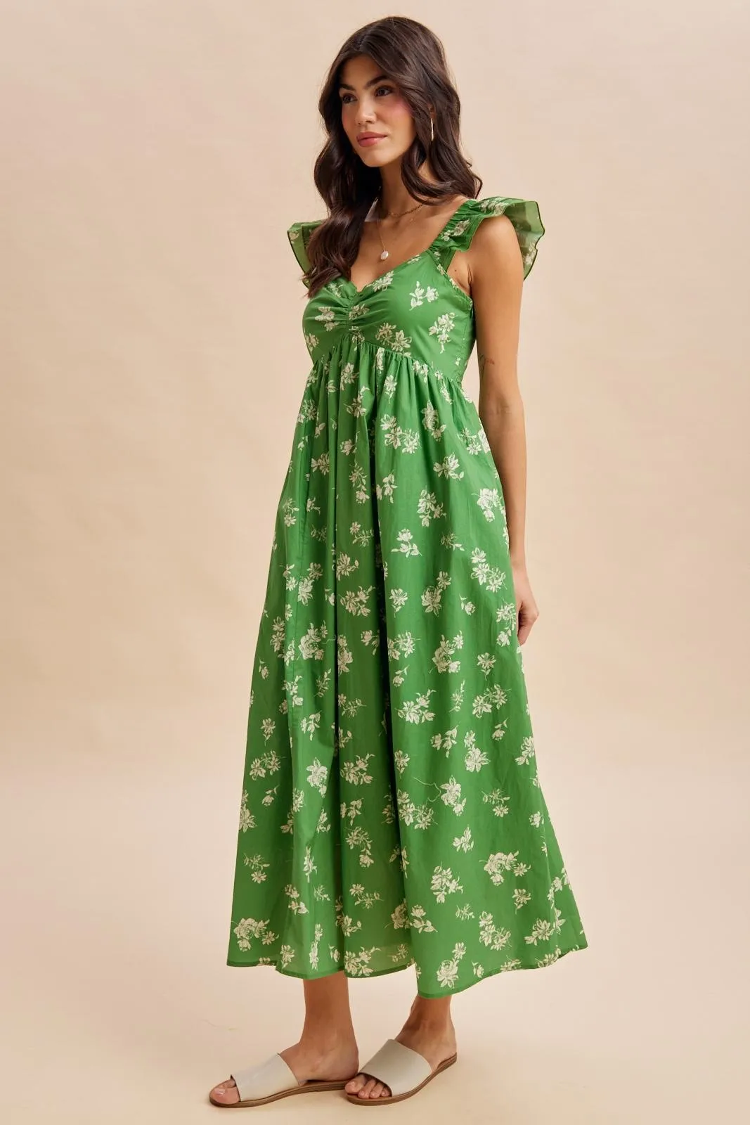 Fern Floral Ruffle Strap Maxi Dress sold by Pinkblush product image thumbnail 3