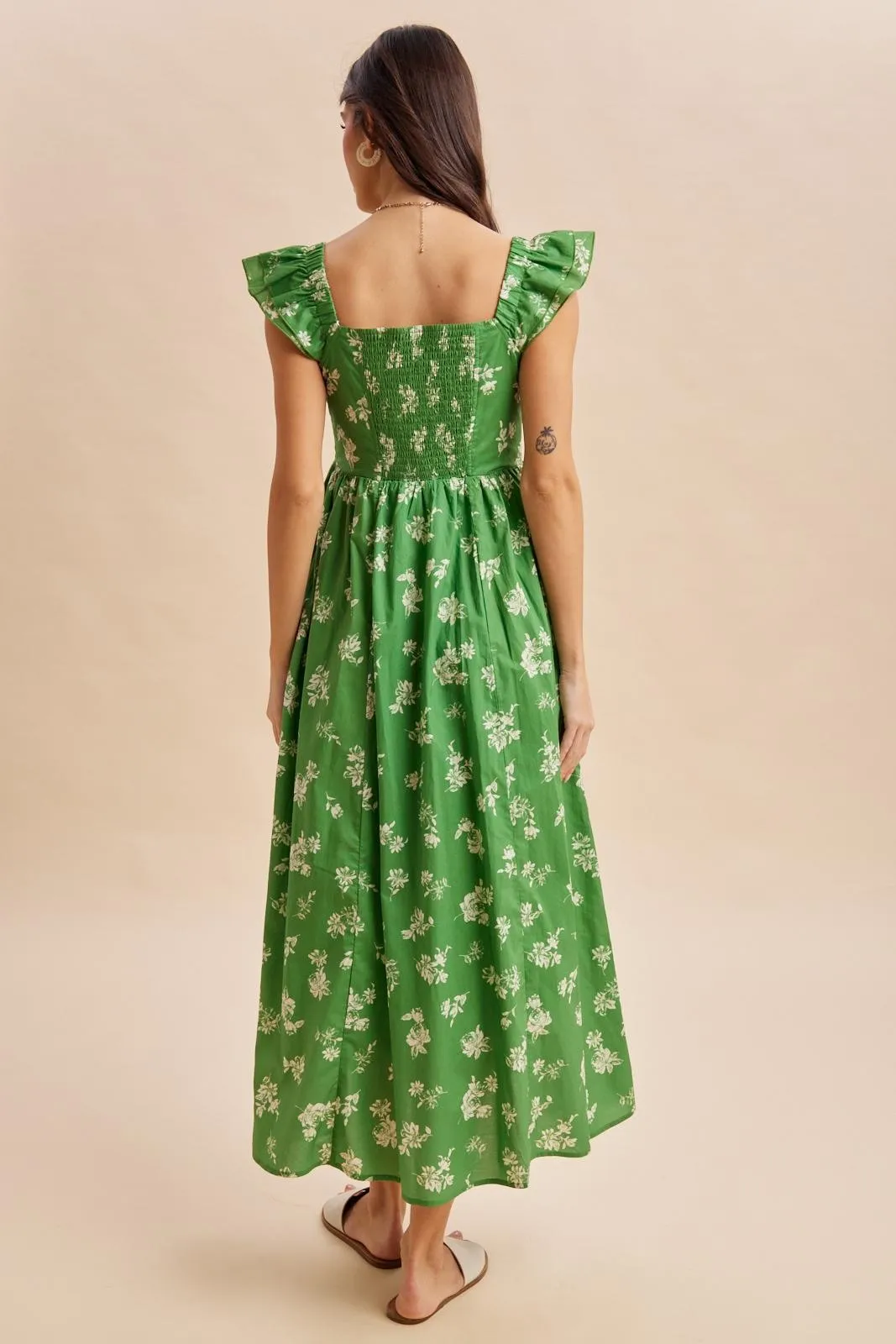 Fern Floral Ruffle Strap Maxi Dress sold by Pinkblush product image thumbnail 4