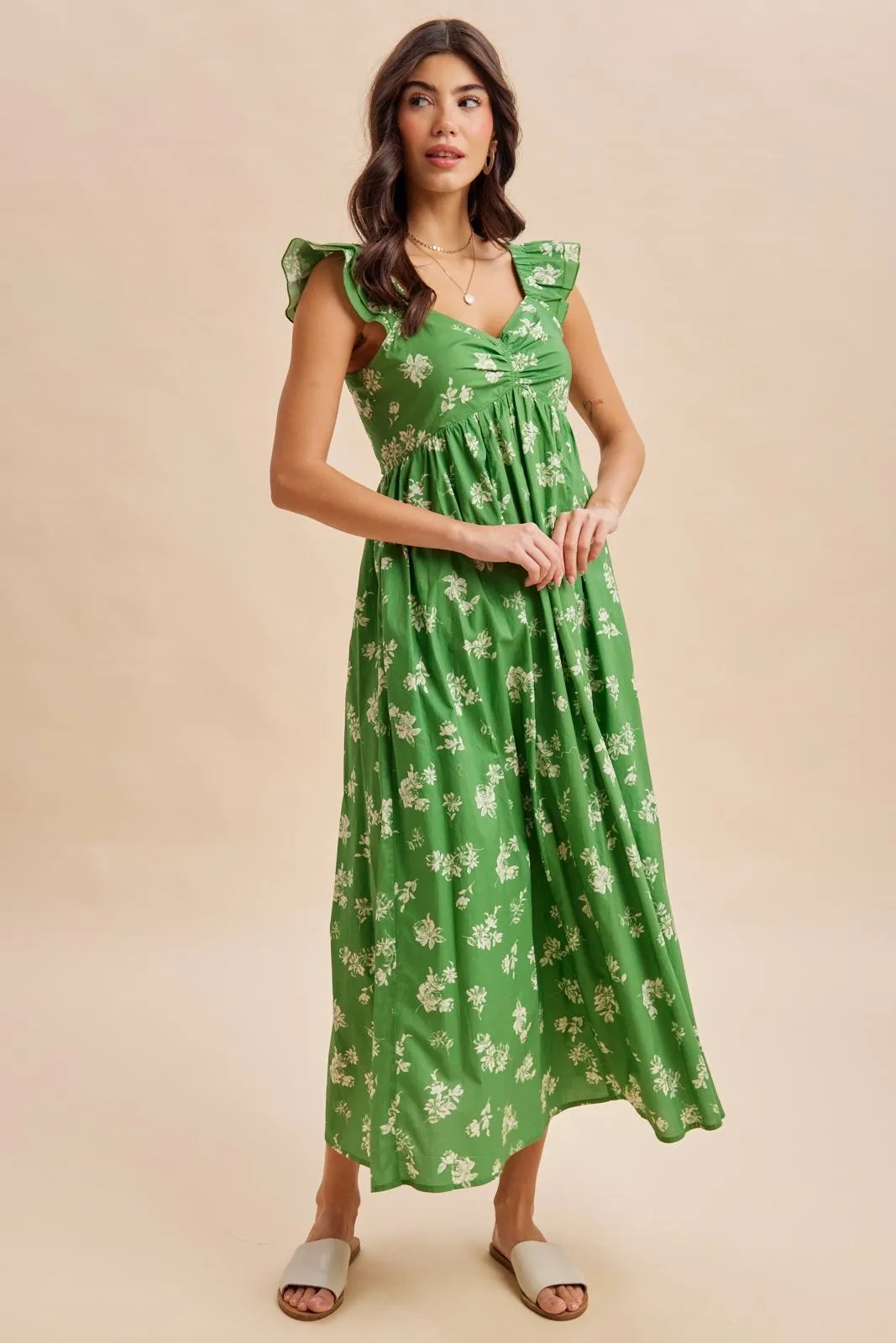 Fern Floral Ruffle Strap Maxi Dress sold by Pinkblush product image thumbnail 2