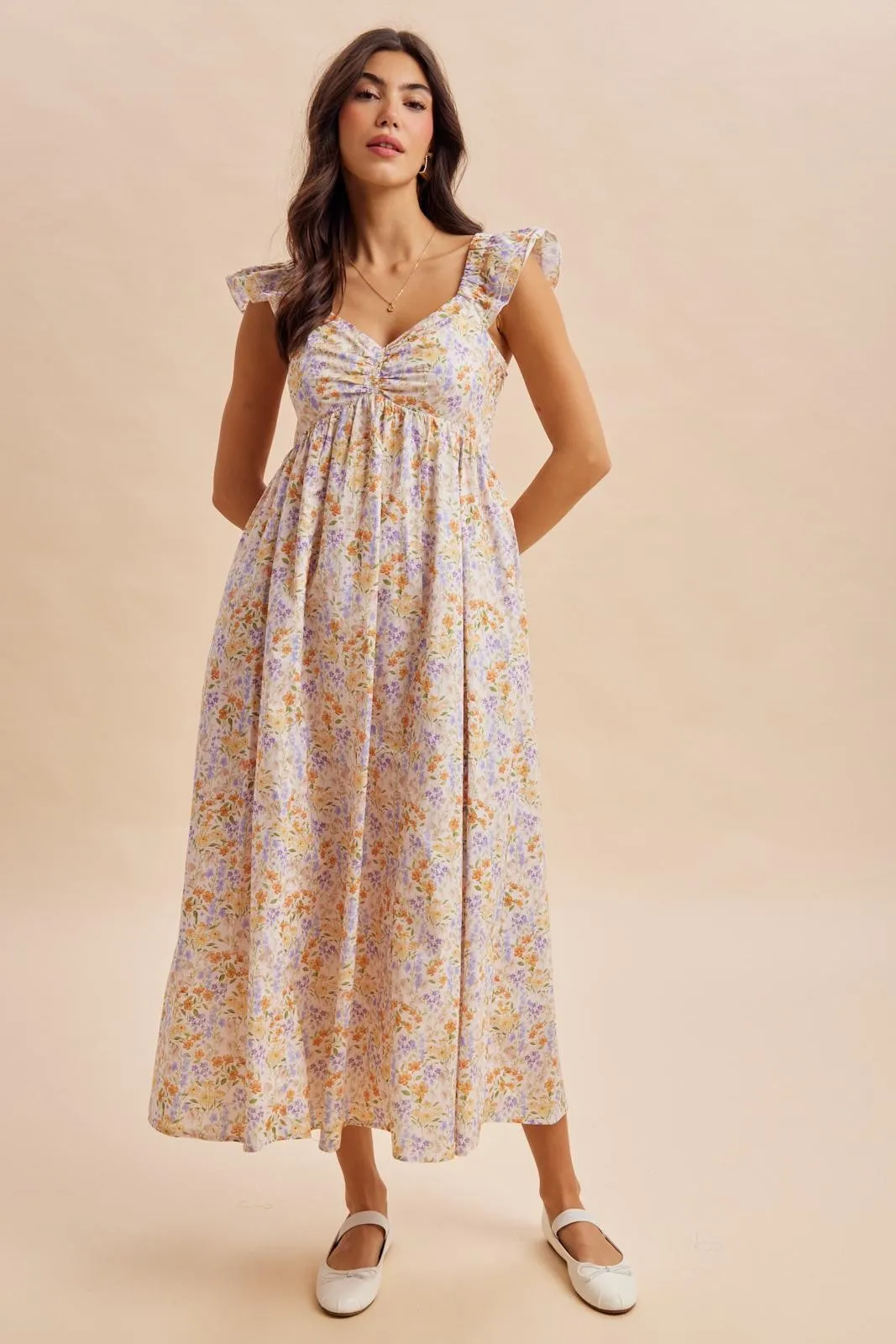 Wildflower Floral Ruffle Strap Maxi Dress sold by Pinkblush product image thumbnail 2