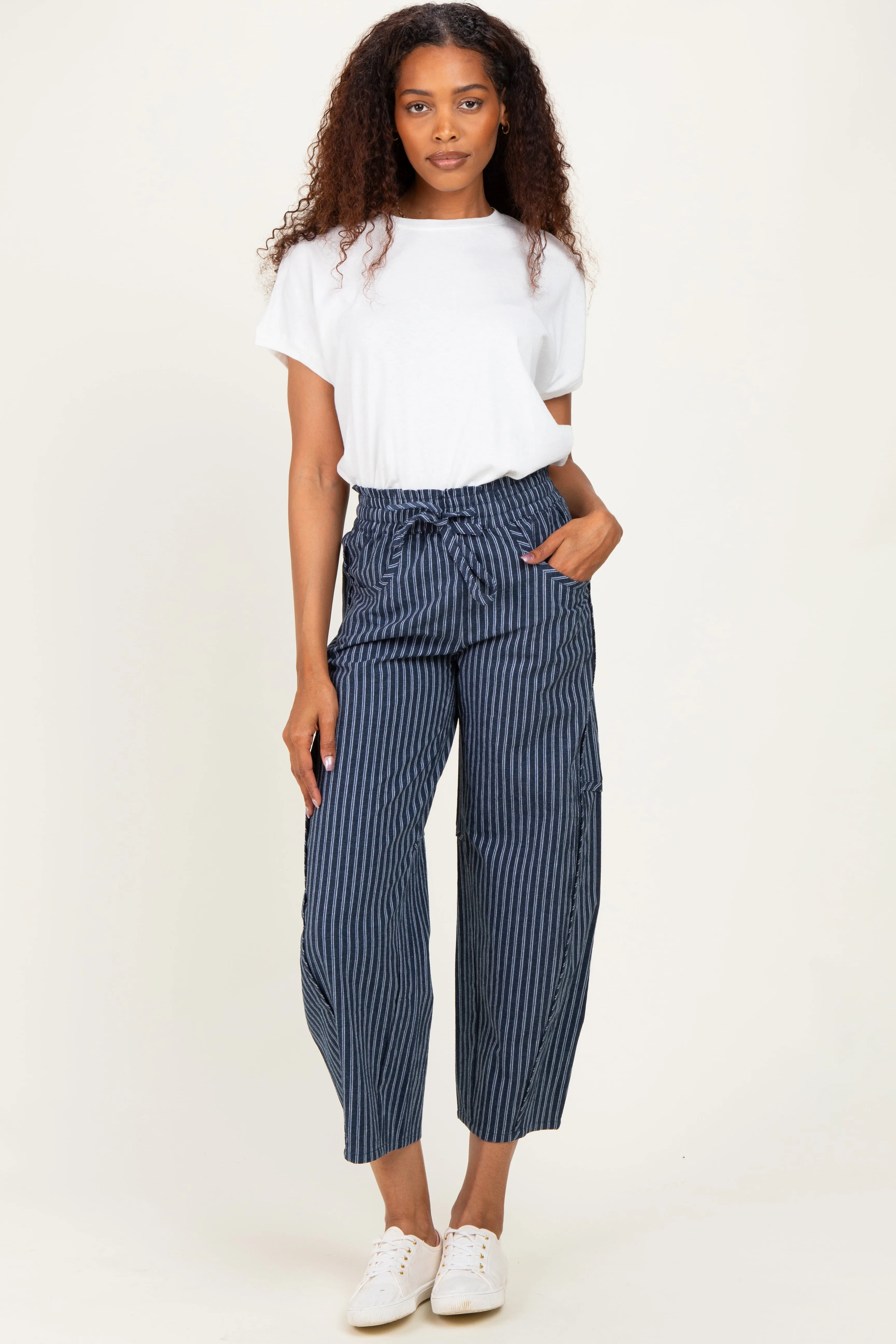 Indigo Pinstripe Maternity Pants sold by Pinkblush product image thumbnail 5