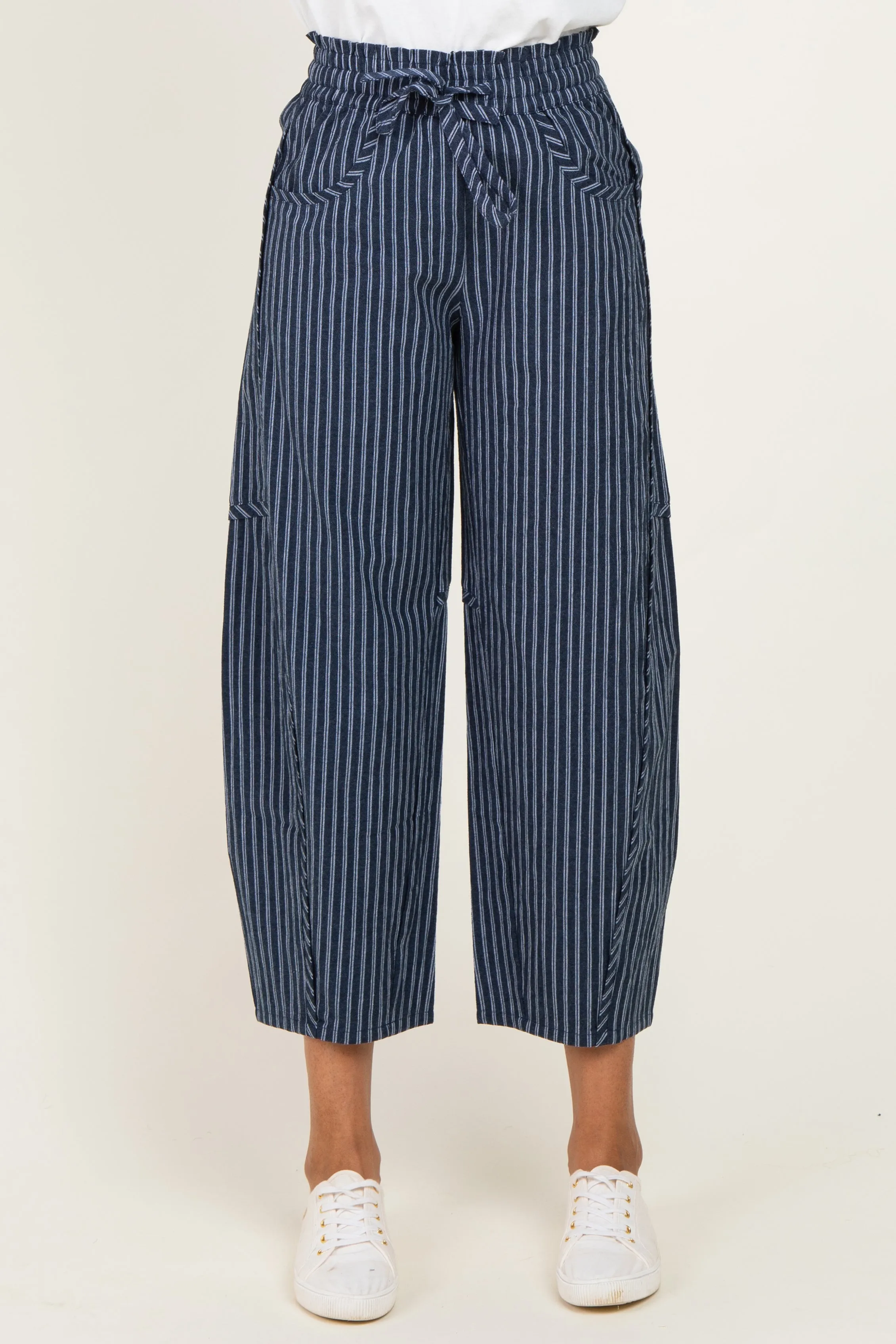 Indigo Pinstripe Maternity Pants sold by Pinkblush product image thumbnail 2