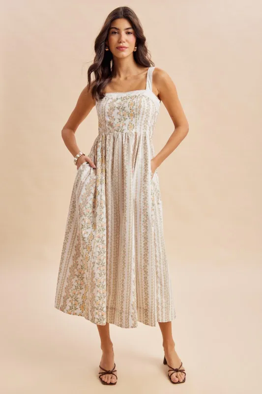 Coral Rose Column Floral Print Maxi Dress made by Inloom