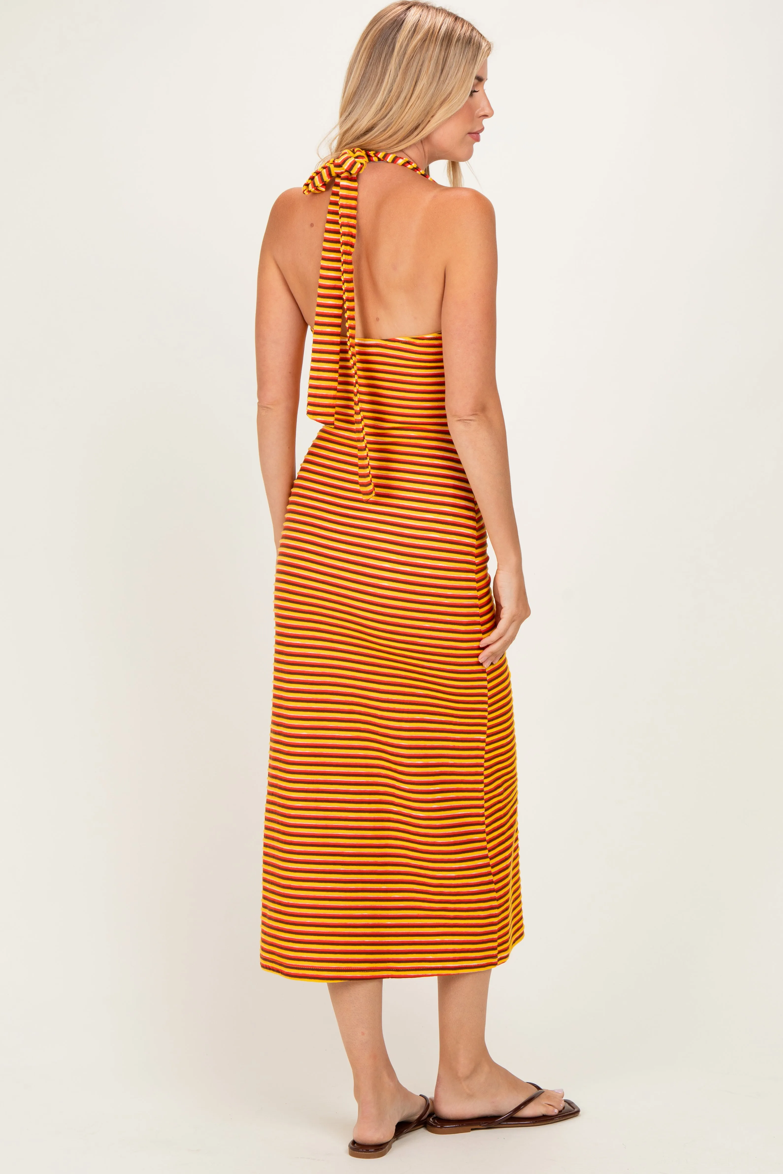 Red Striped Halter Maxi Dress sold by Pinkblush product image thumbnail 3