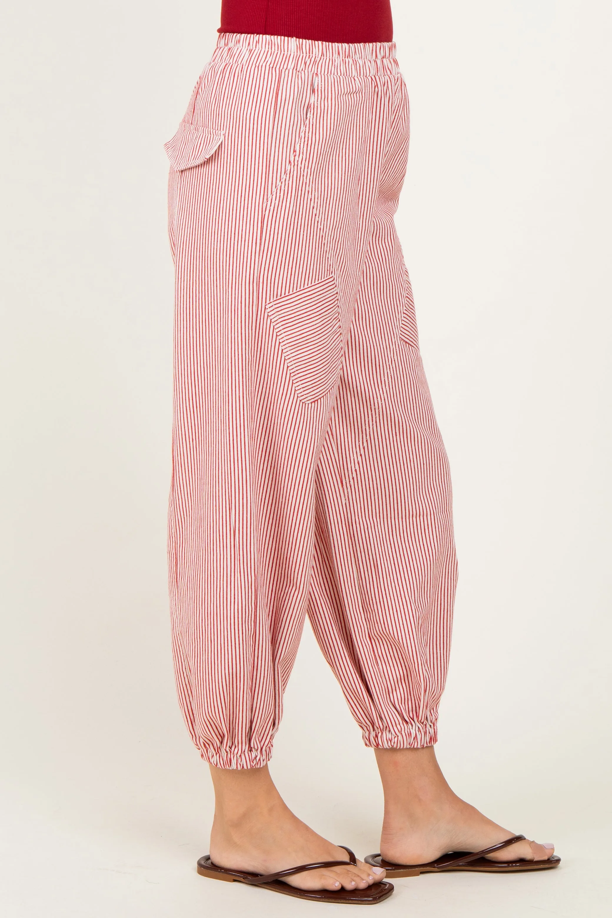 Red Striped Patch Pocket Pants sold by Pinkblush product image thumbnail 4