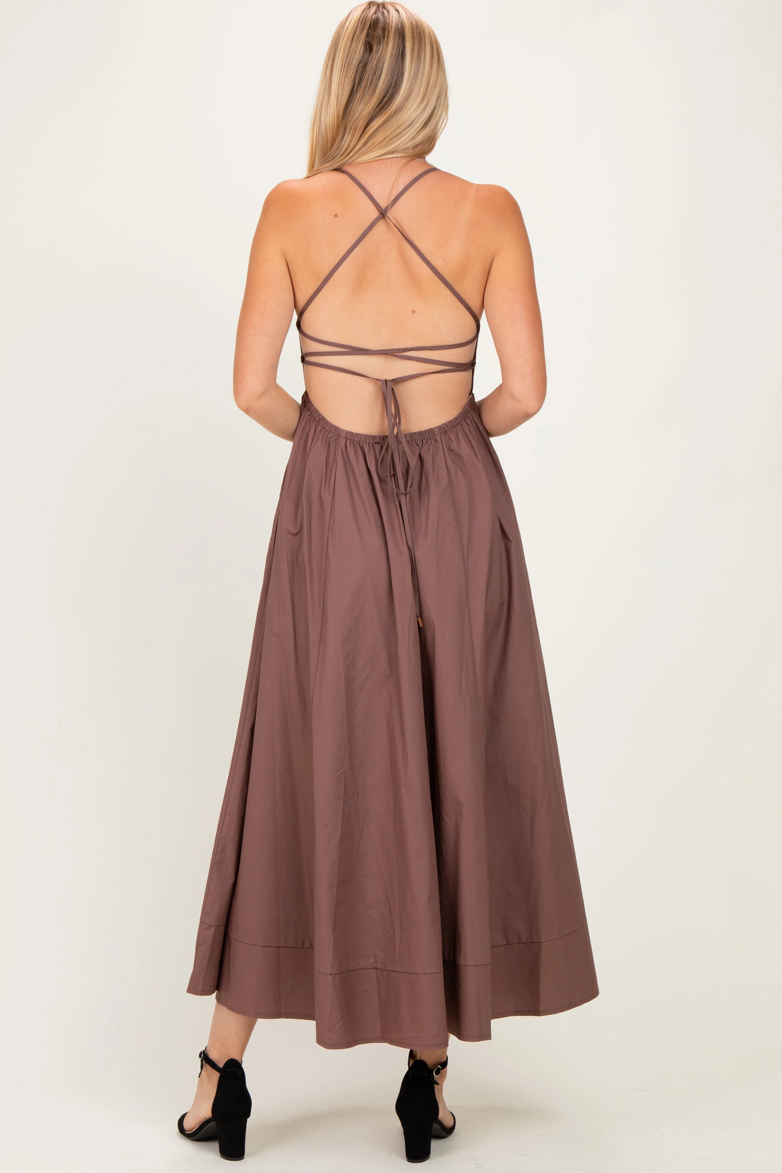 Brown Midi Dress sold by Pinkblush product image thumbnail 3