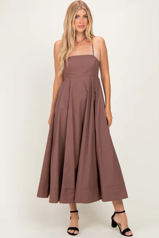 Brown Midi Dress made by Flying Tomato