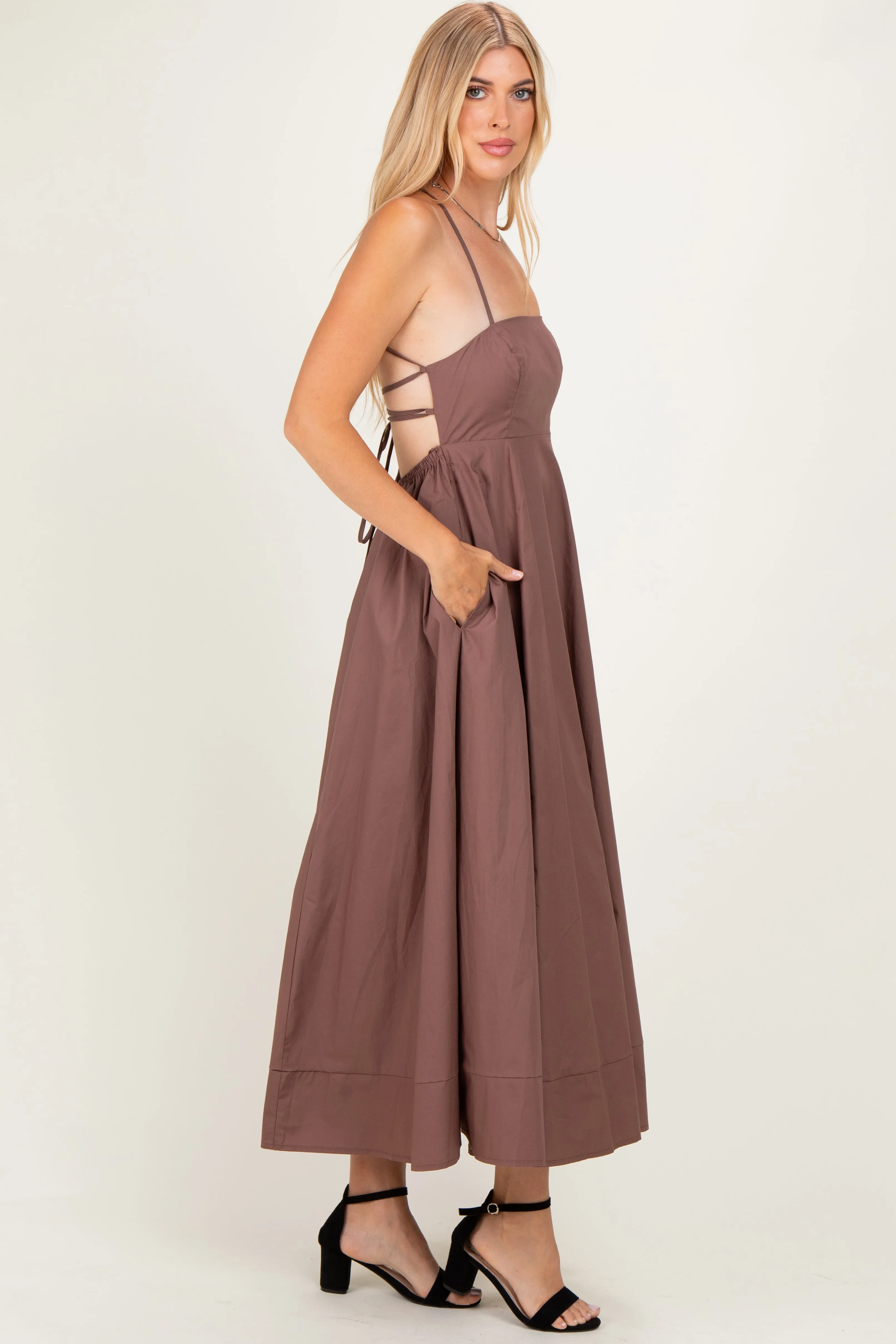 Brown Midi Dress sold by Pinkblush product image thumbnail 2