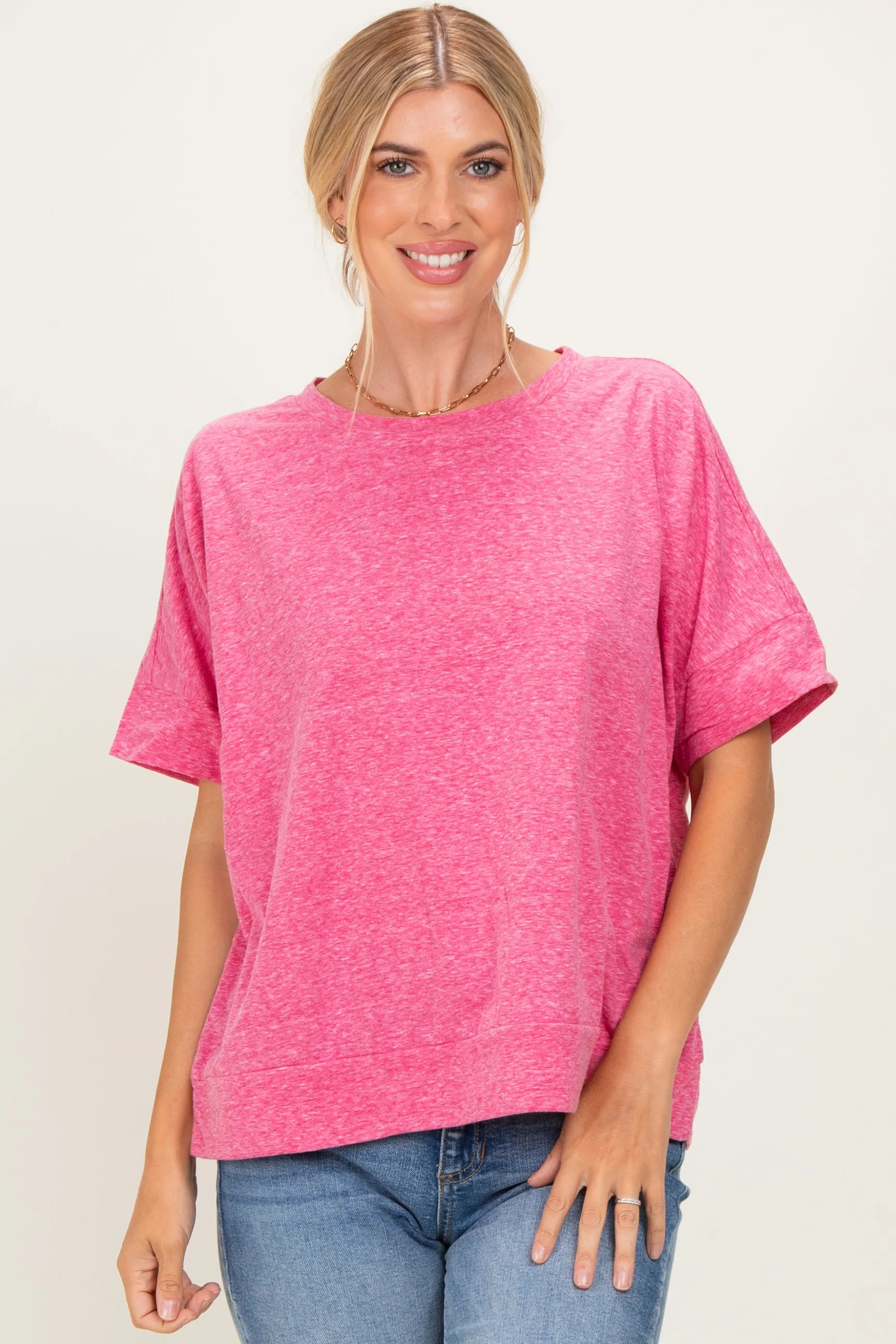 Fuchsia Oversized Short Sleeve Top sold by Pinkblush product image thumbnail 2