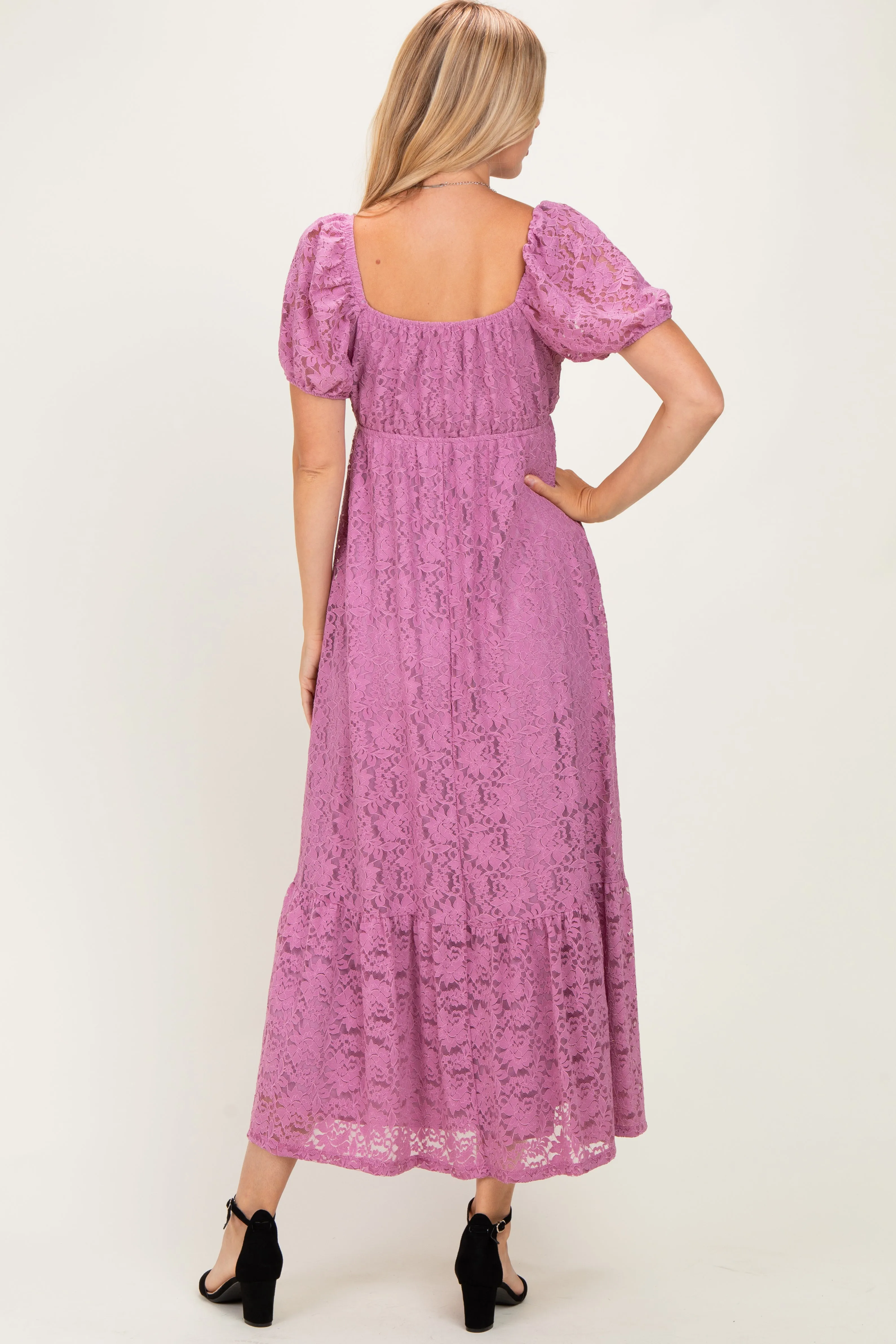 Mauve Lace Maxi Dress sold by Pinkblush product image thumbnail 3
