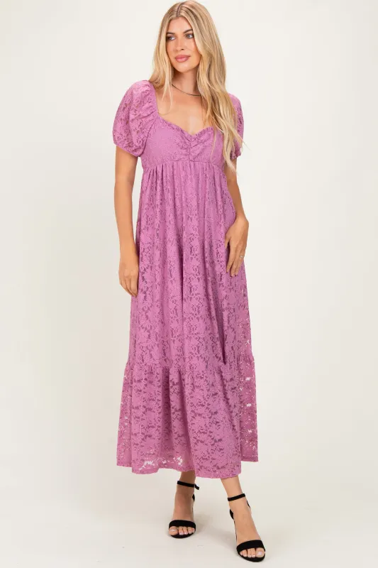 Mauve Lace Maxi Dress made by Pinkblush