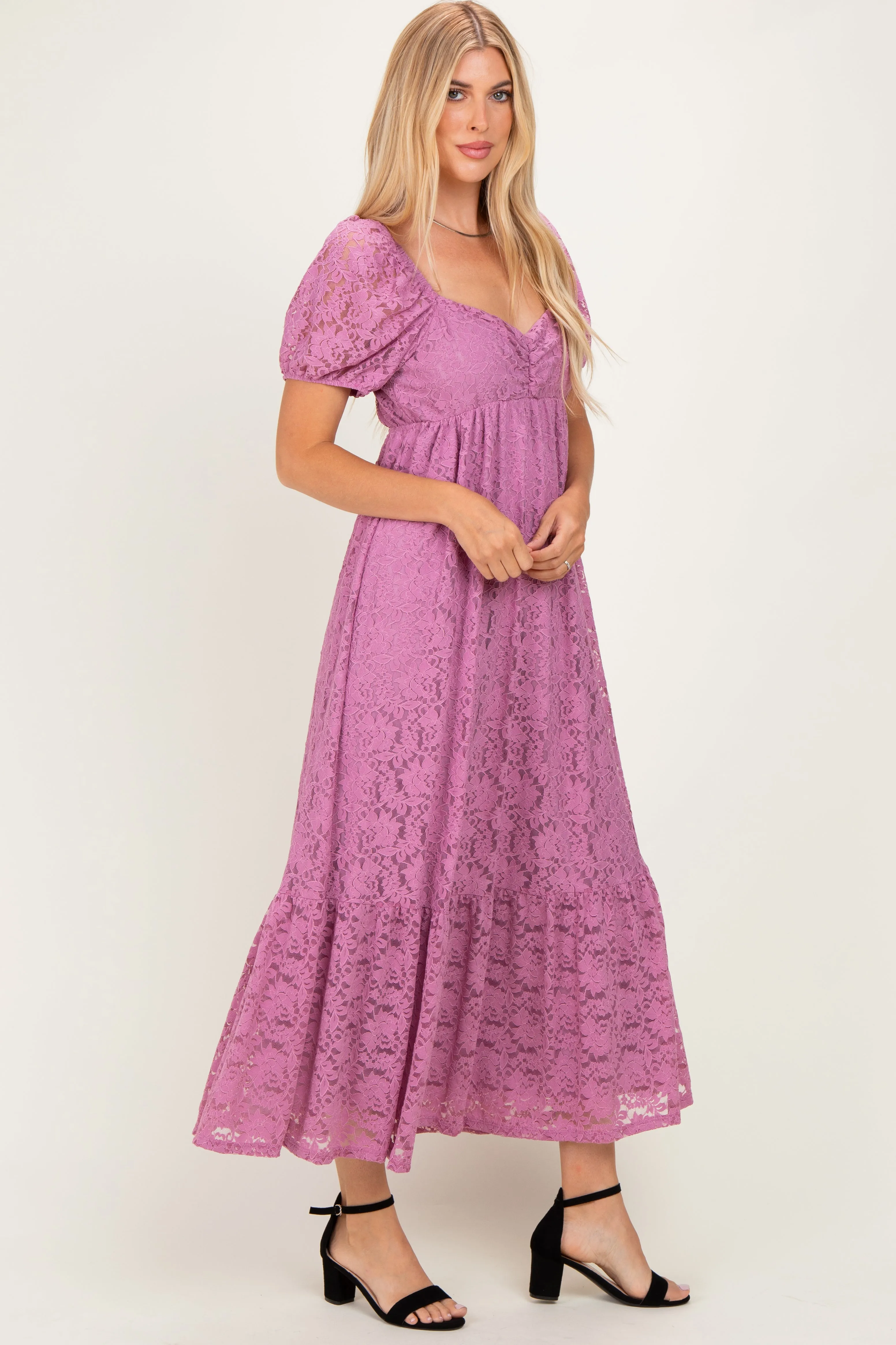 Mauve Lace Maxi Dress sold by Pinkblush product image thumbnail 2