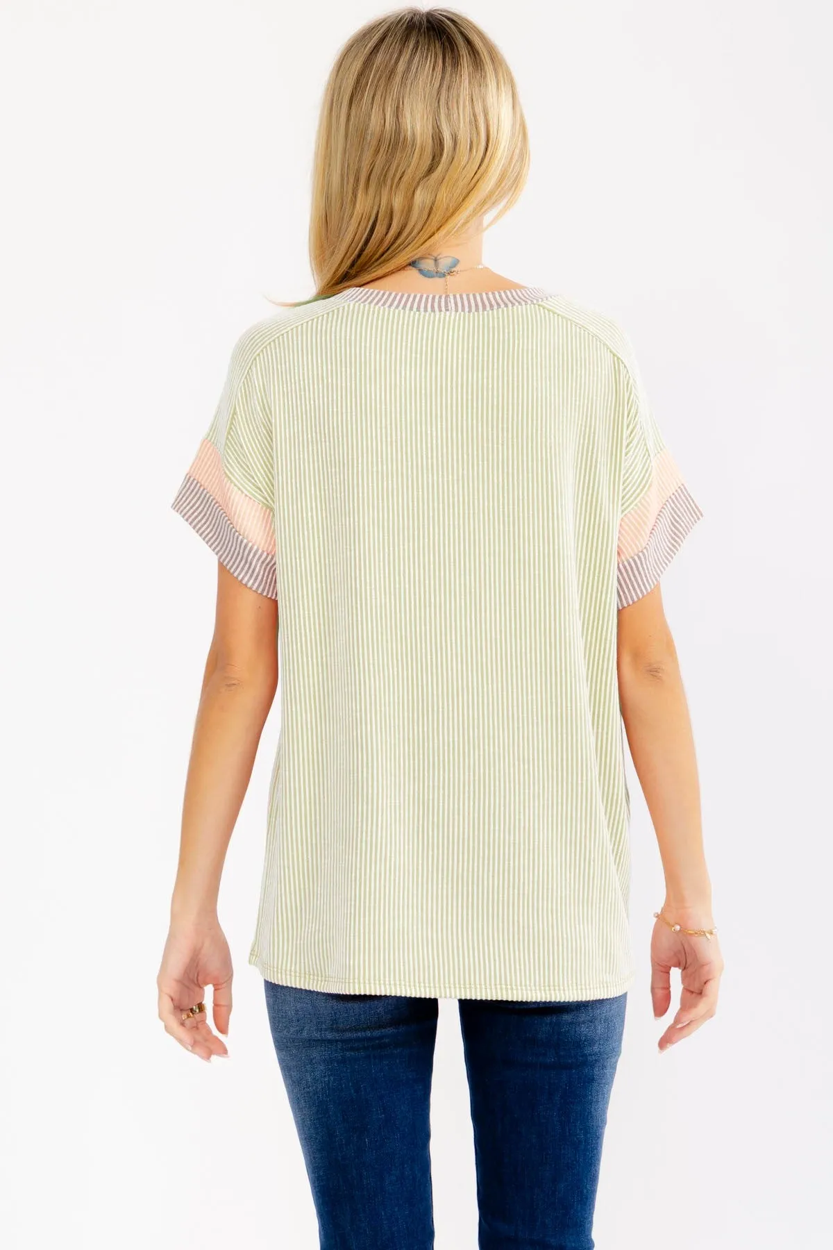 Mint Rib Color Block Short Sleeve Top sold by Pinkblush product image thumbnail 2