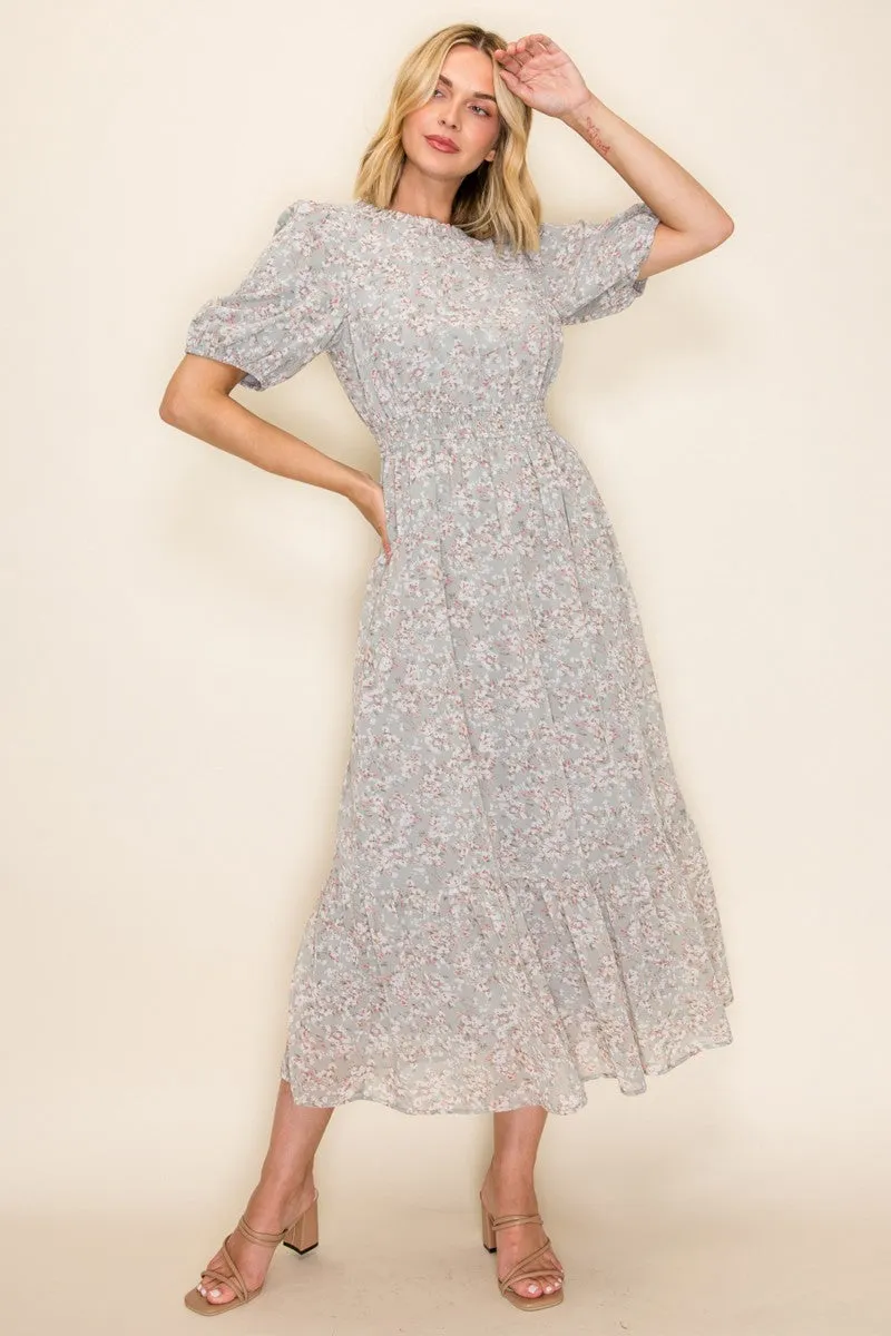 Sage Floral Chiffon Maxi Dress sold by Pinkblush product image thumbnail 2