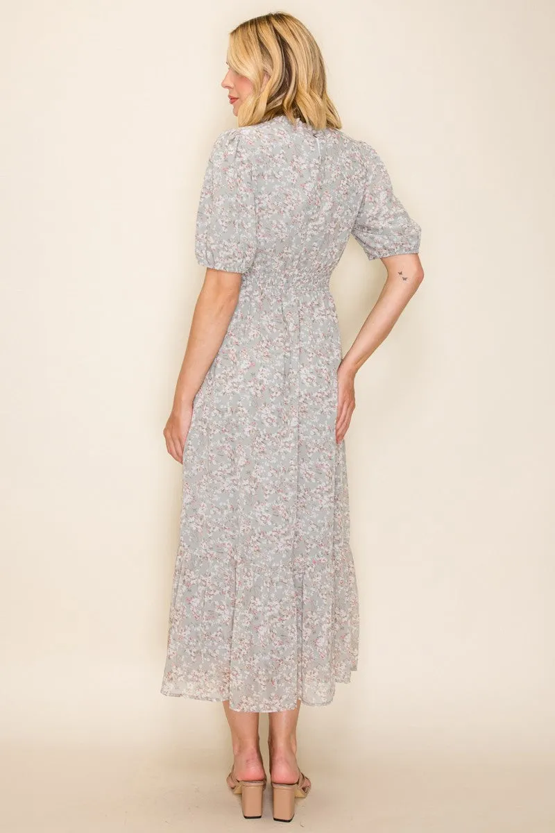 Sage Floral Chiffon Maxi Dress sold by Pinkblush product image thumbnail 4