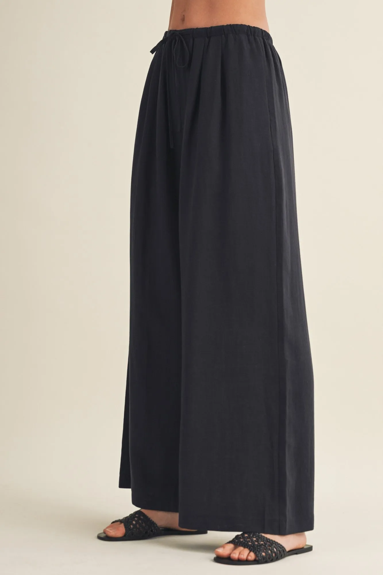 Midnight Drawstring Wide Leg Pants sold by Pinkblush product image thumbnail 3