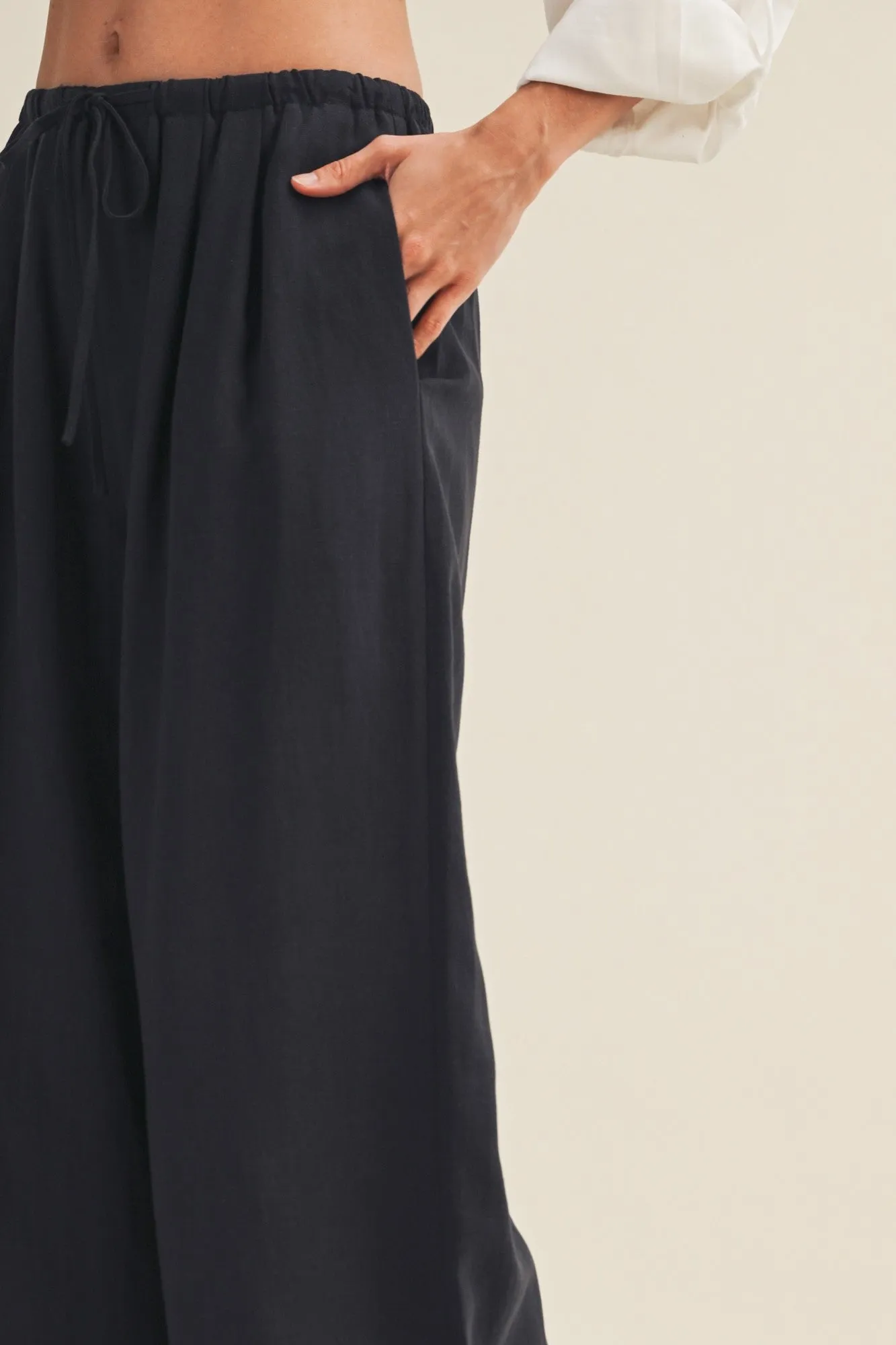Midnight Drawstring Wide Leg Pants sold by Pinkblush product image thumbnail 5