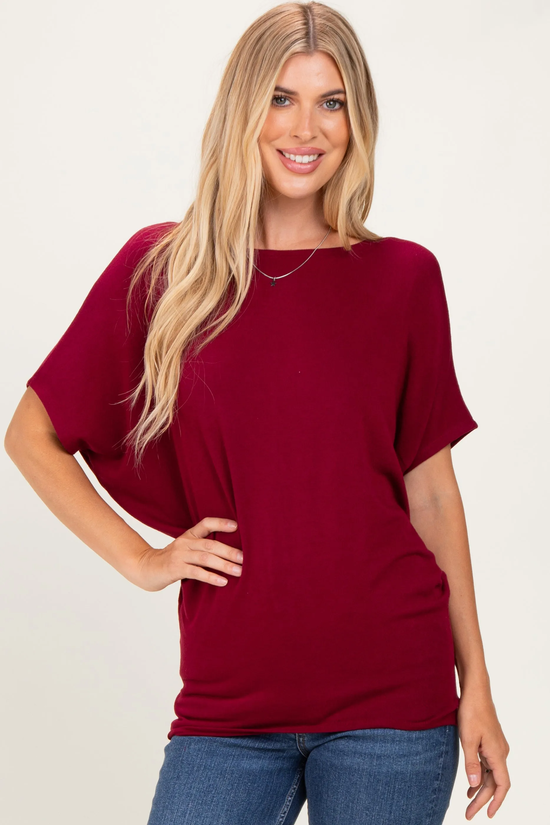 Cabernet Dolman Sleeve Boat Neck Top sold by Pinkblush product image thumbnail 3