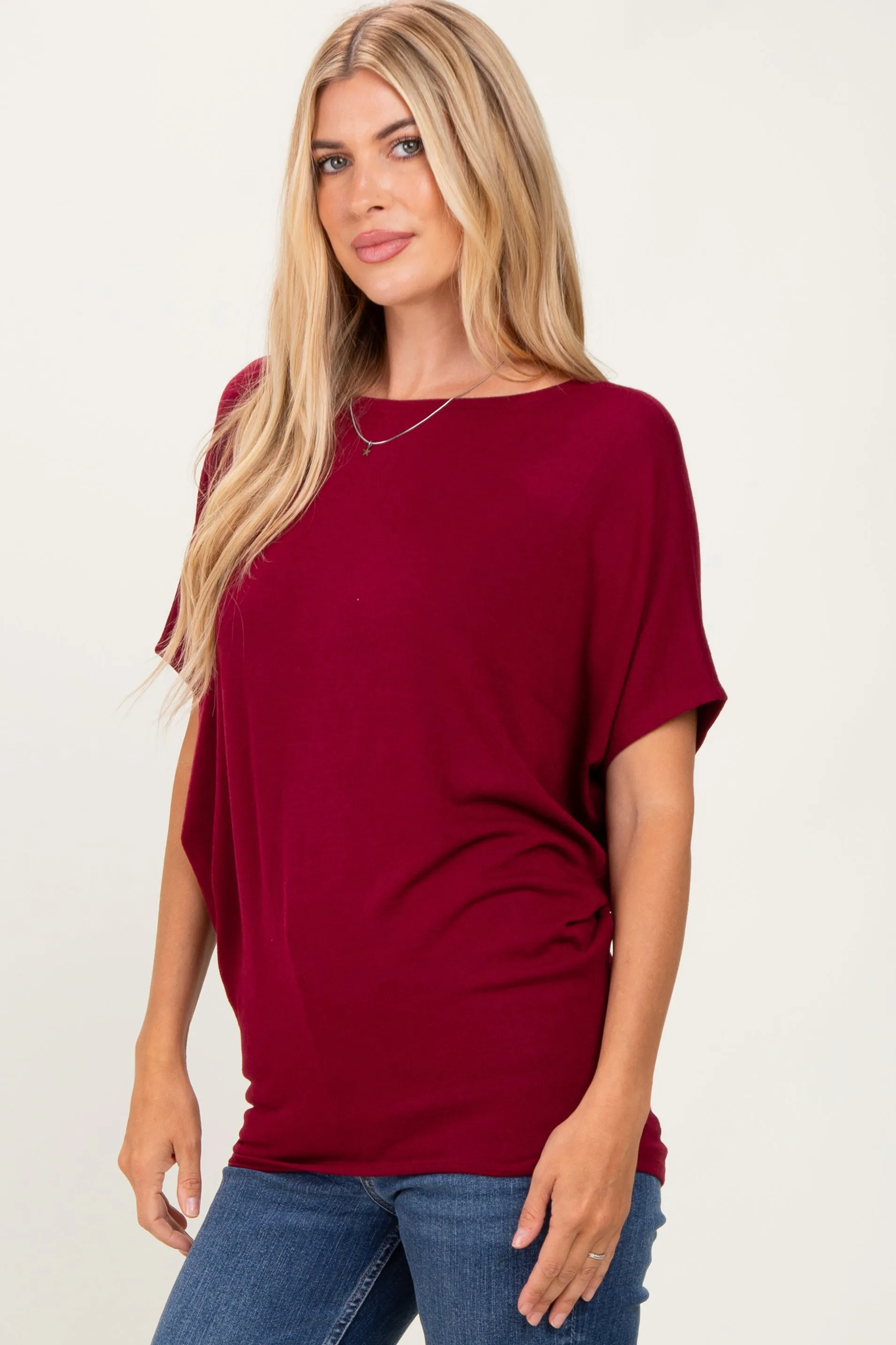 Cabernet Dolman Sleeve Boat Neck Top sold by Pinkblush product image thumbnail 2