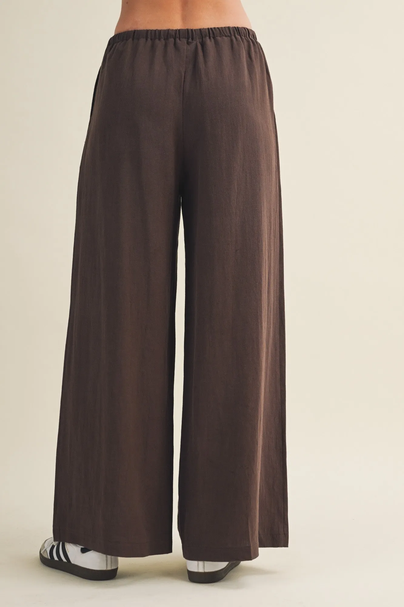 Espresso Drawstring Wide Leg Pants sold by Pinkblush product image thumbnail 4