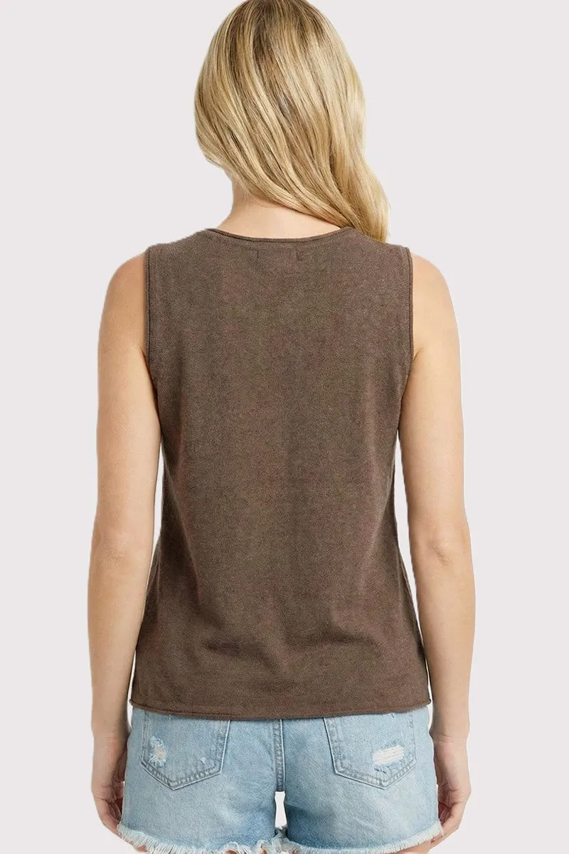 Dark Mocha Knit Sleeveless Top sold by Pinkblush product image thumbnail 3