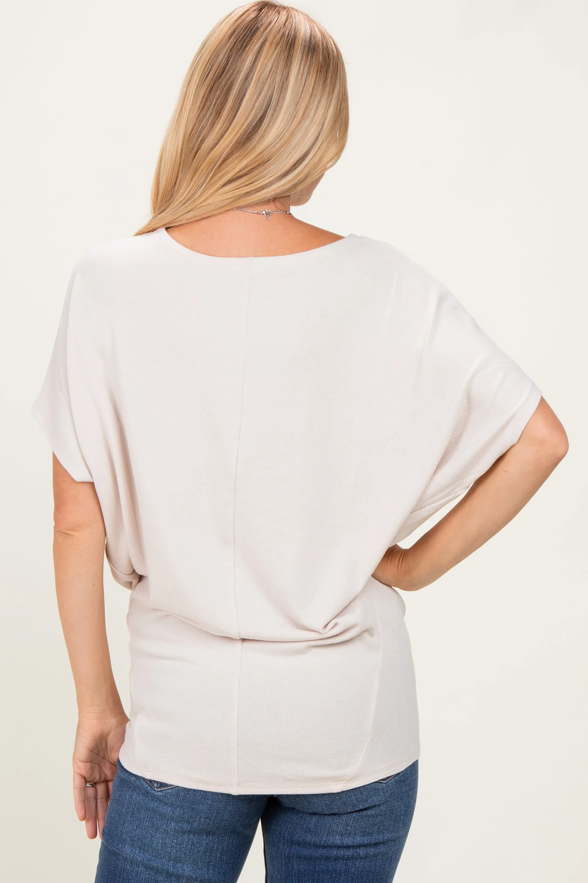 Sand Beige Dolman Sleeve Boat Neck Top sold by Pinkblush product image thumbnail 4