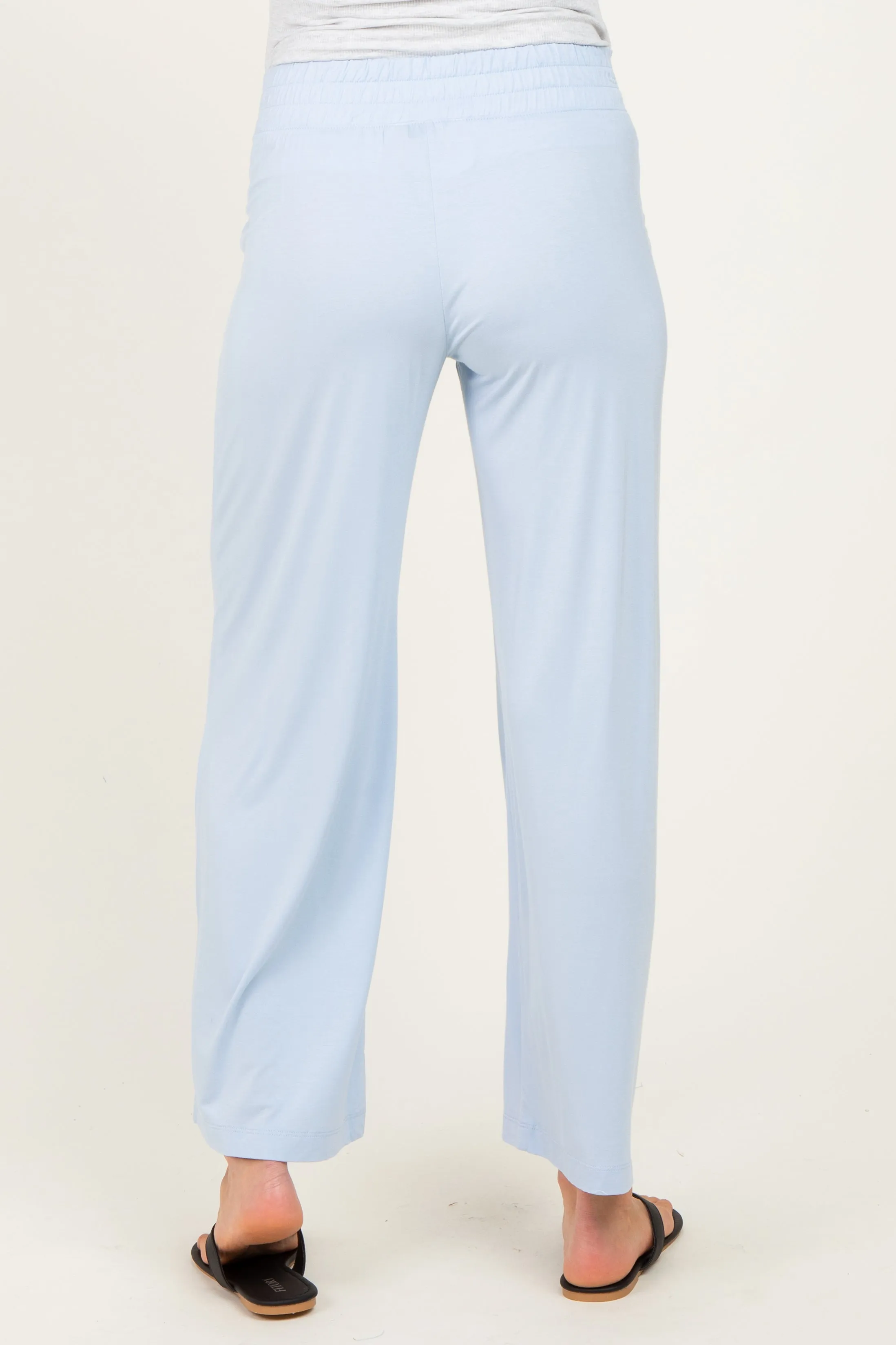 Light Blue Ankle Wide Leg Maternity Pants sold by Pinkblush product image thumbnail 4