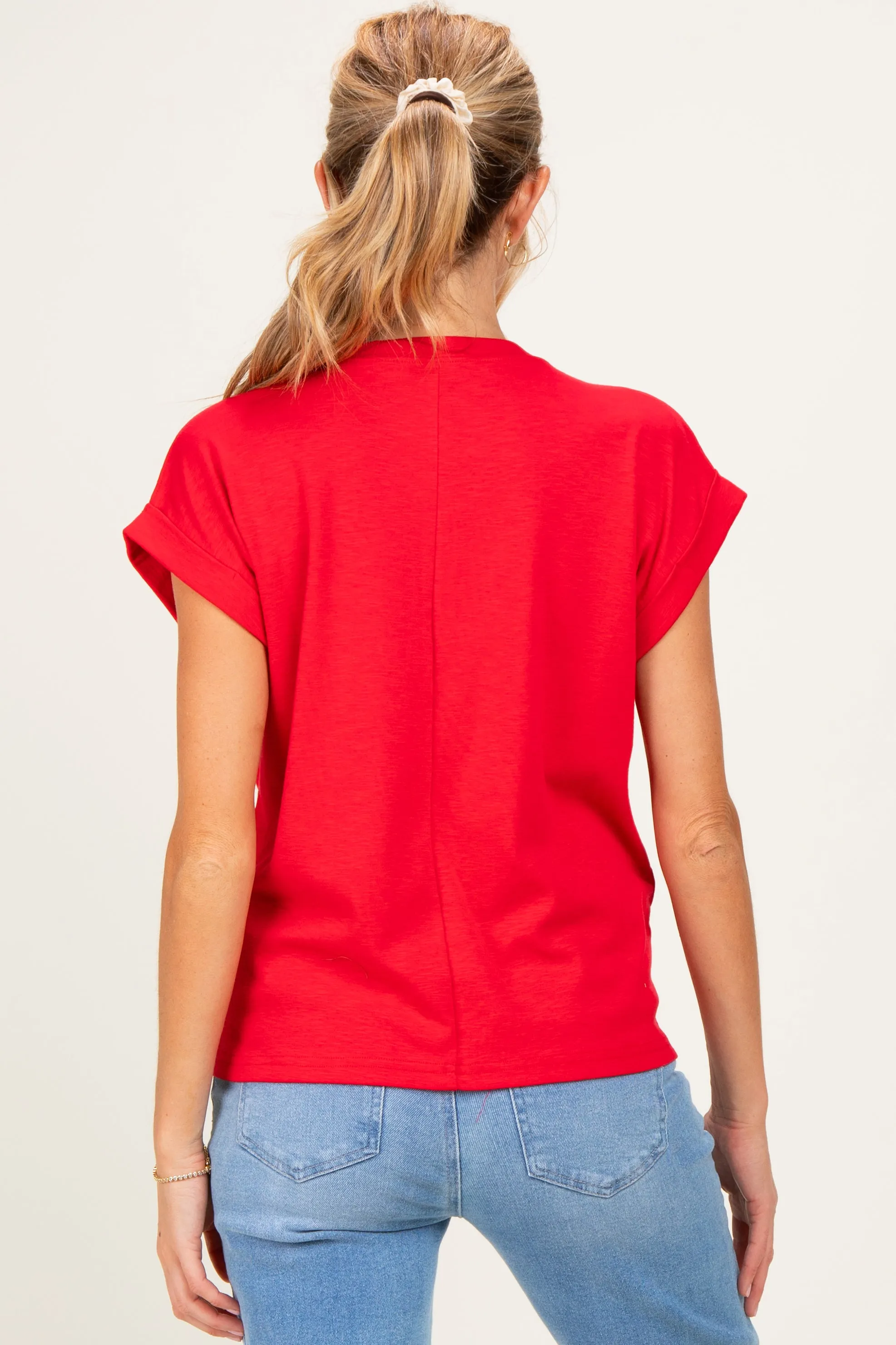 Ruby Rolled Short Sleeve Maternity Tee sold by Pinkblush product image thumbnail 3