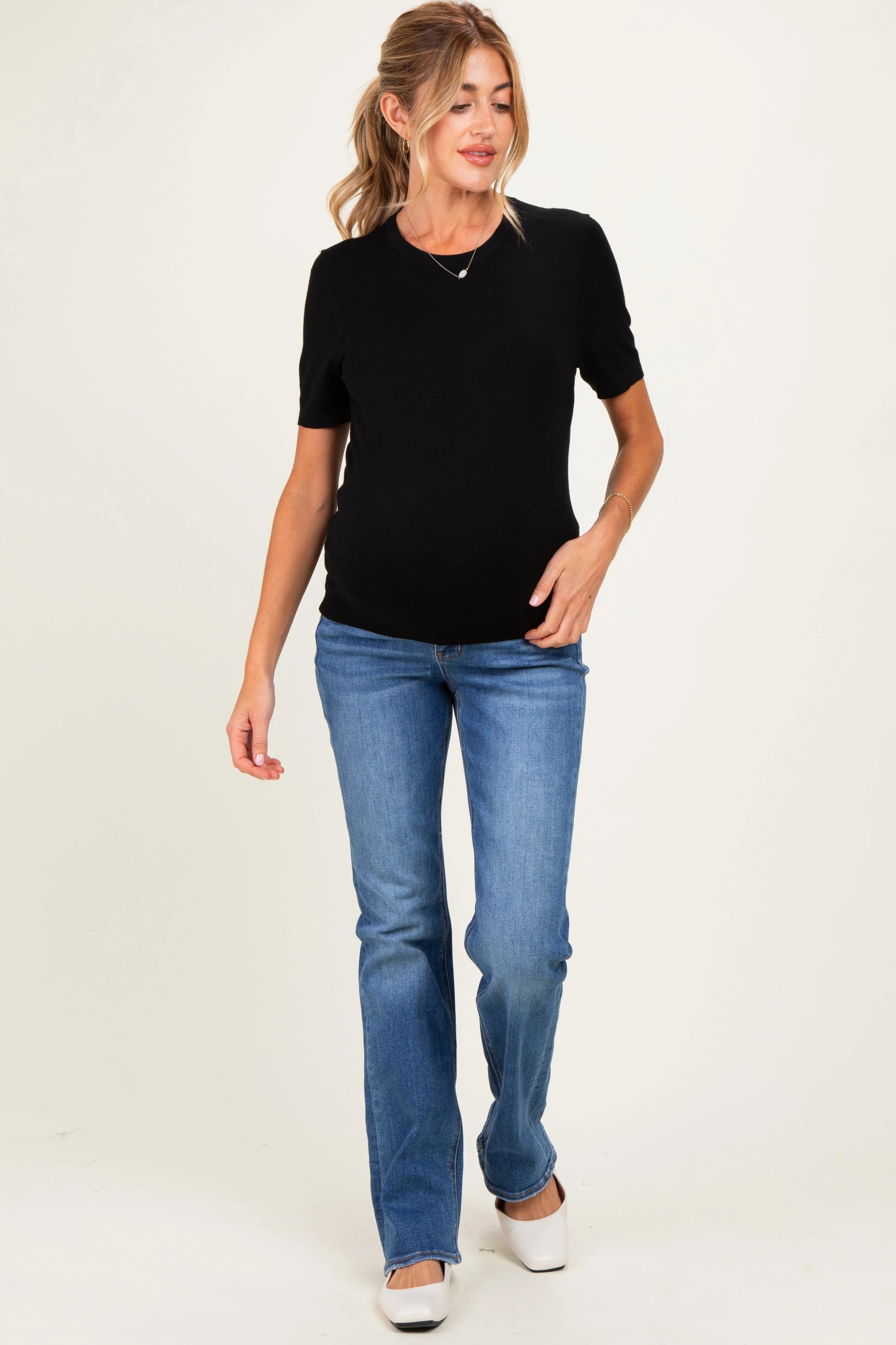 Blue Medium Wash Bootcut Maternity Jeans sold by Pinkblush product image thumbnail 2