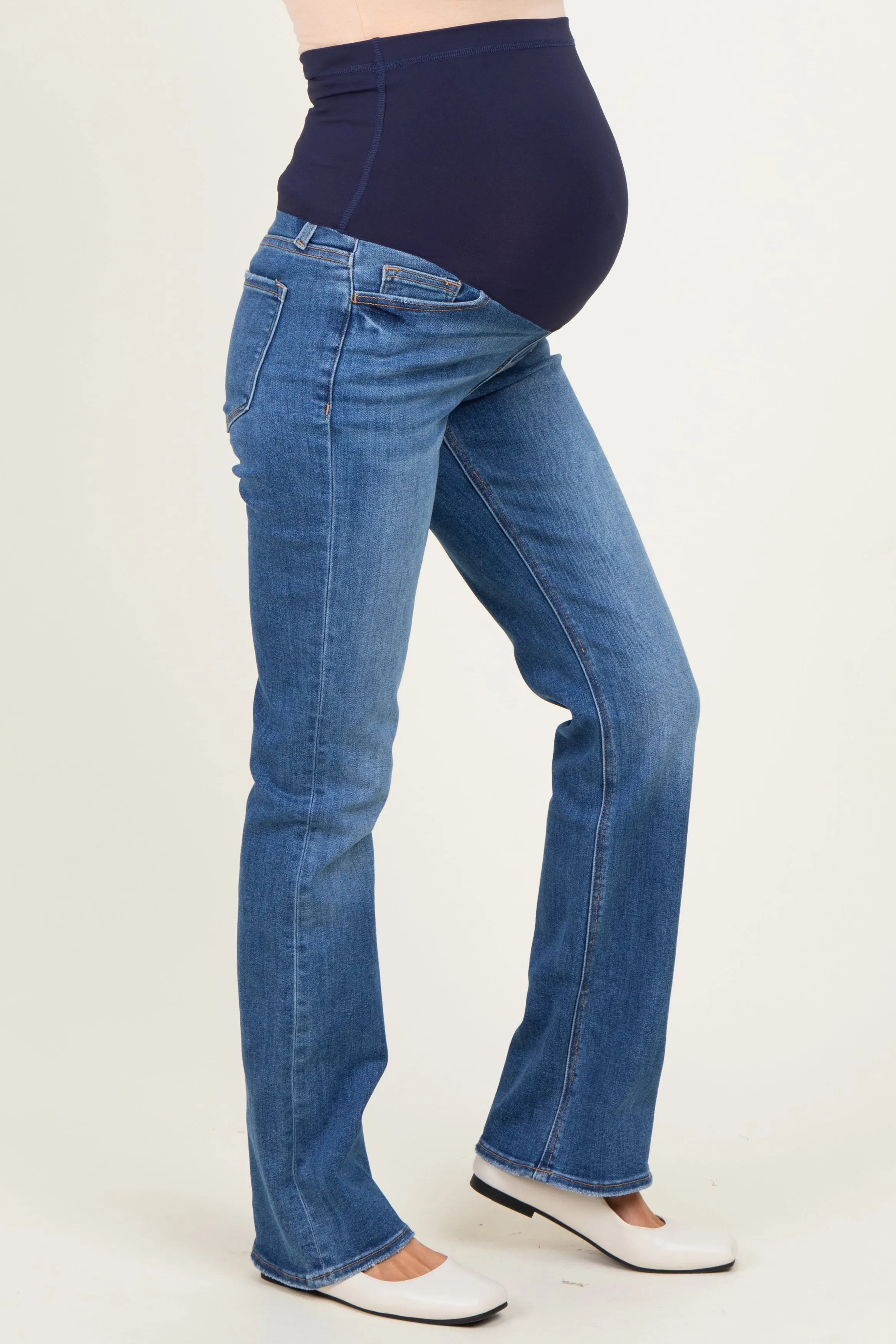 Blue Medium Wash Bootcut Maternity Jeans sold by Pinkblush product image thumbnail 4