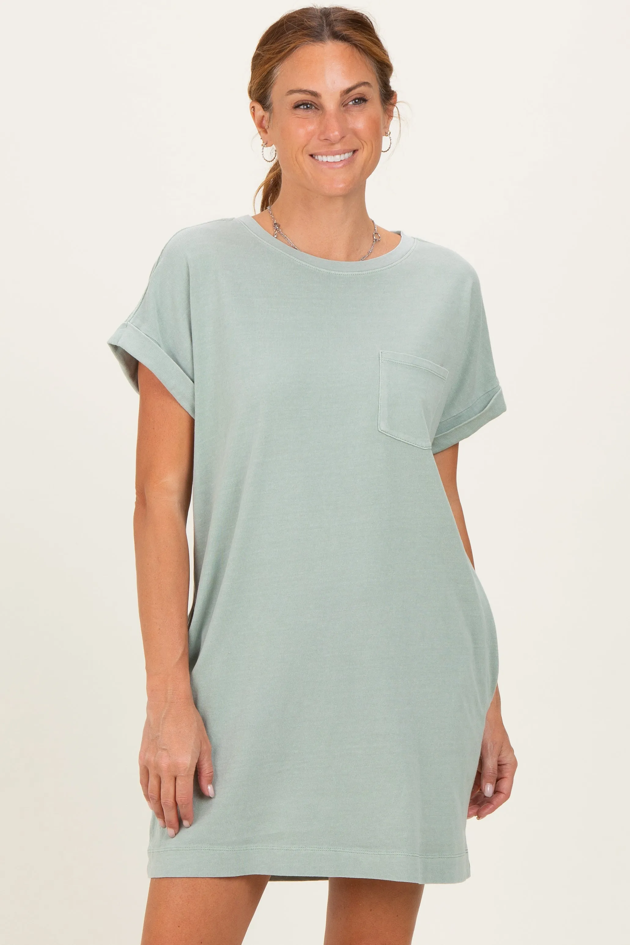 Sage Green Maternity T-Shirt Mini Dress sold by Pinkblush product image thumbnail 5