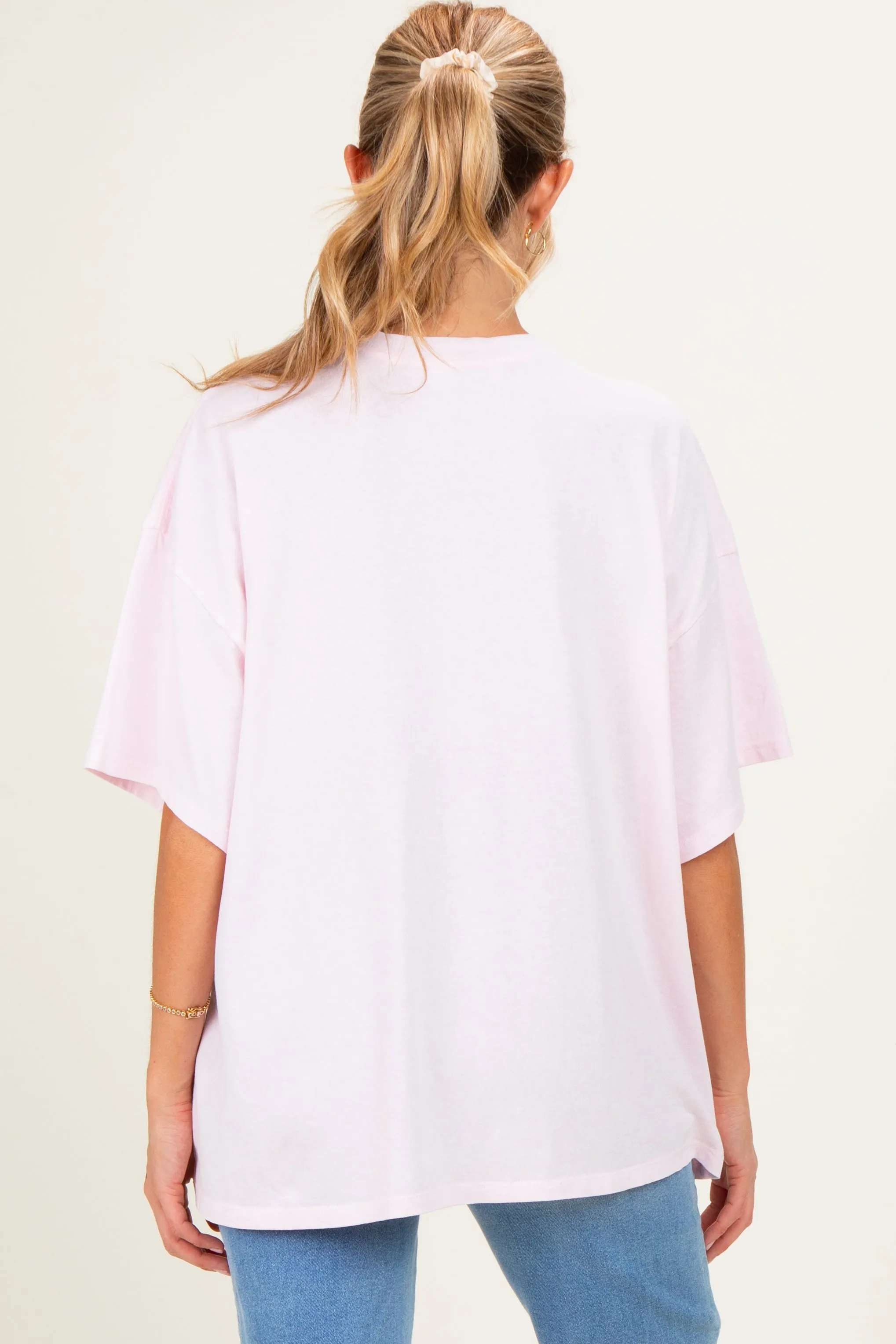 Soft Pink Oversized Mineral Wash Maternity T-Shirt sold by Pinkblush product image thumbnail 3