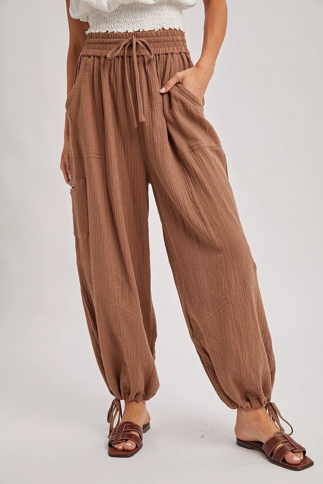 Latte Tie Hem Pants sold by Pinkblush product image thumbnail 2