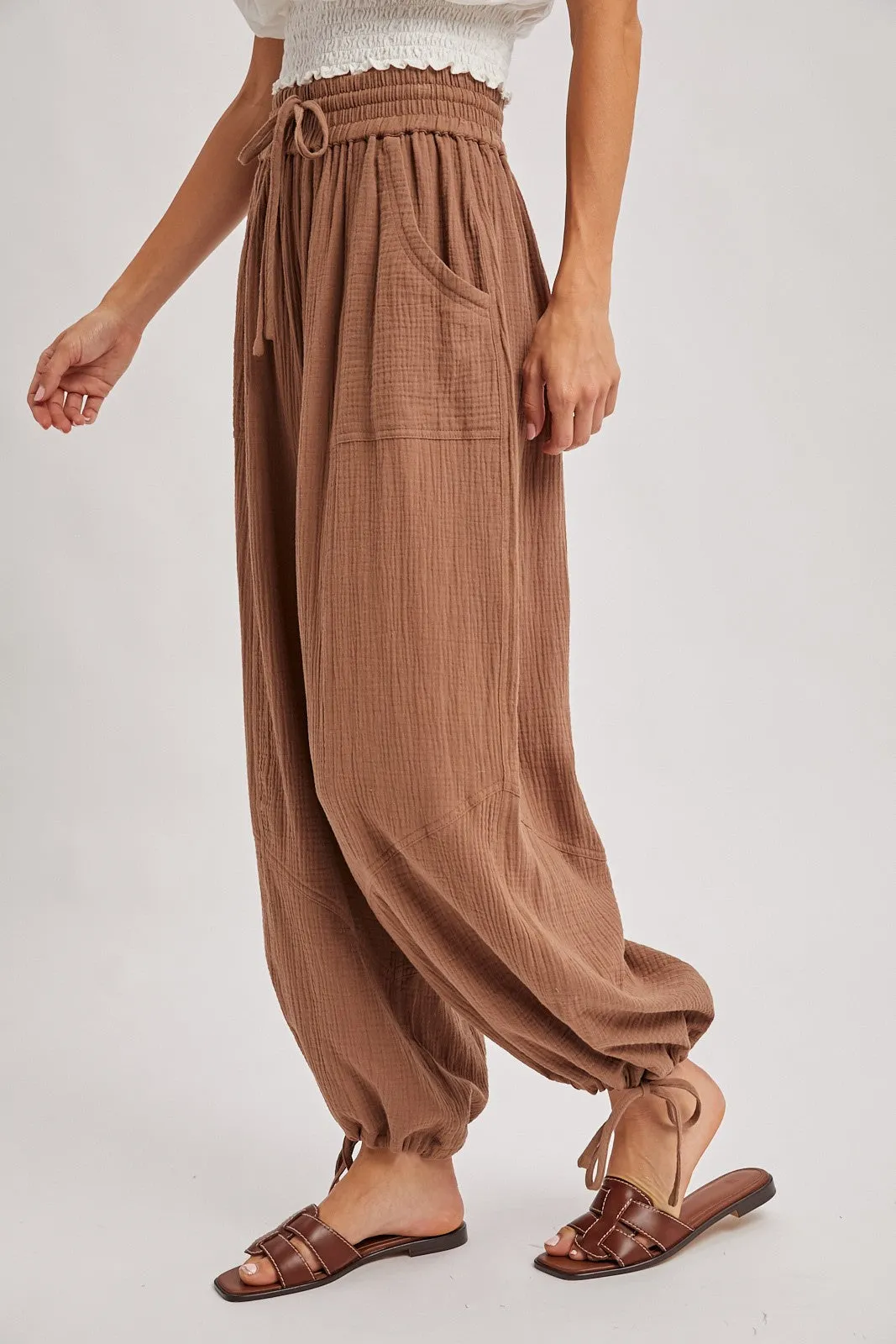 Latte Tie Hem Pants sold by Pinkblush product image thumbnail 3