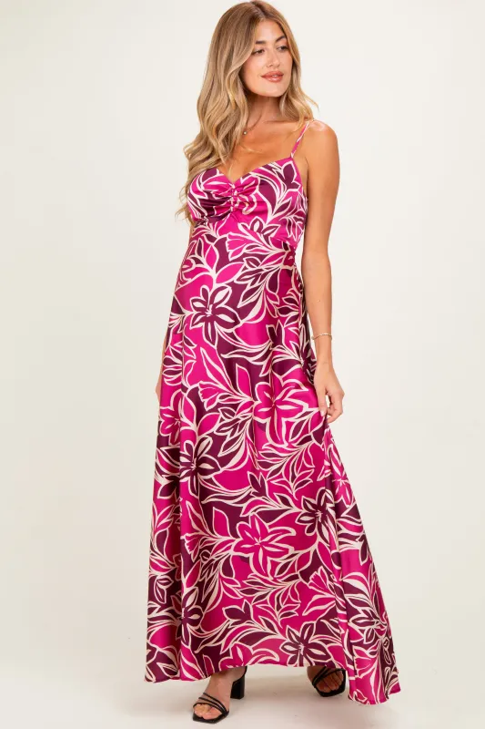 Berry Floral Sleeveless Maternity Maxi Dress made by Flying Tomato