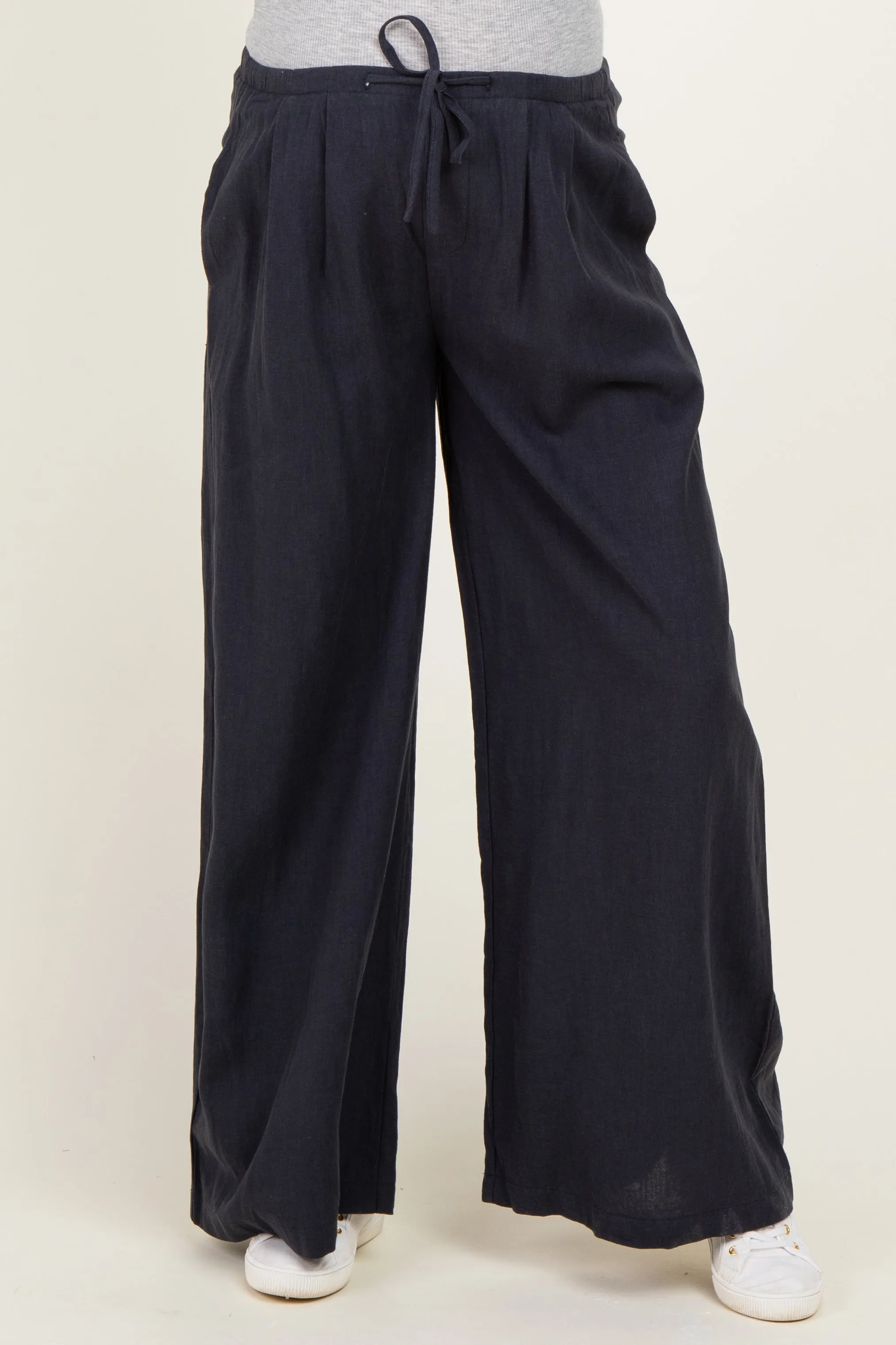 Midnight Drawstring Wide Leg Maternity Pants sold by Pinkblush product image thumbnail 2