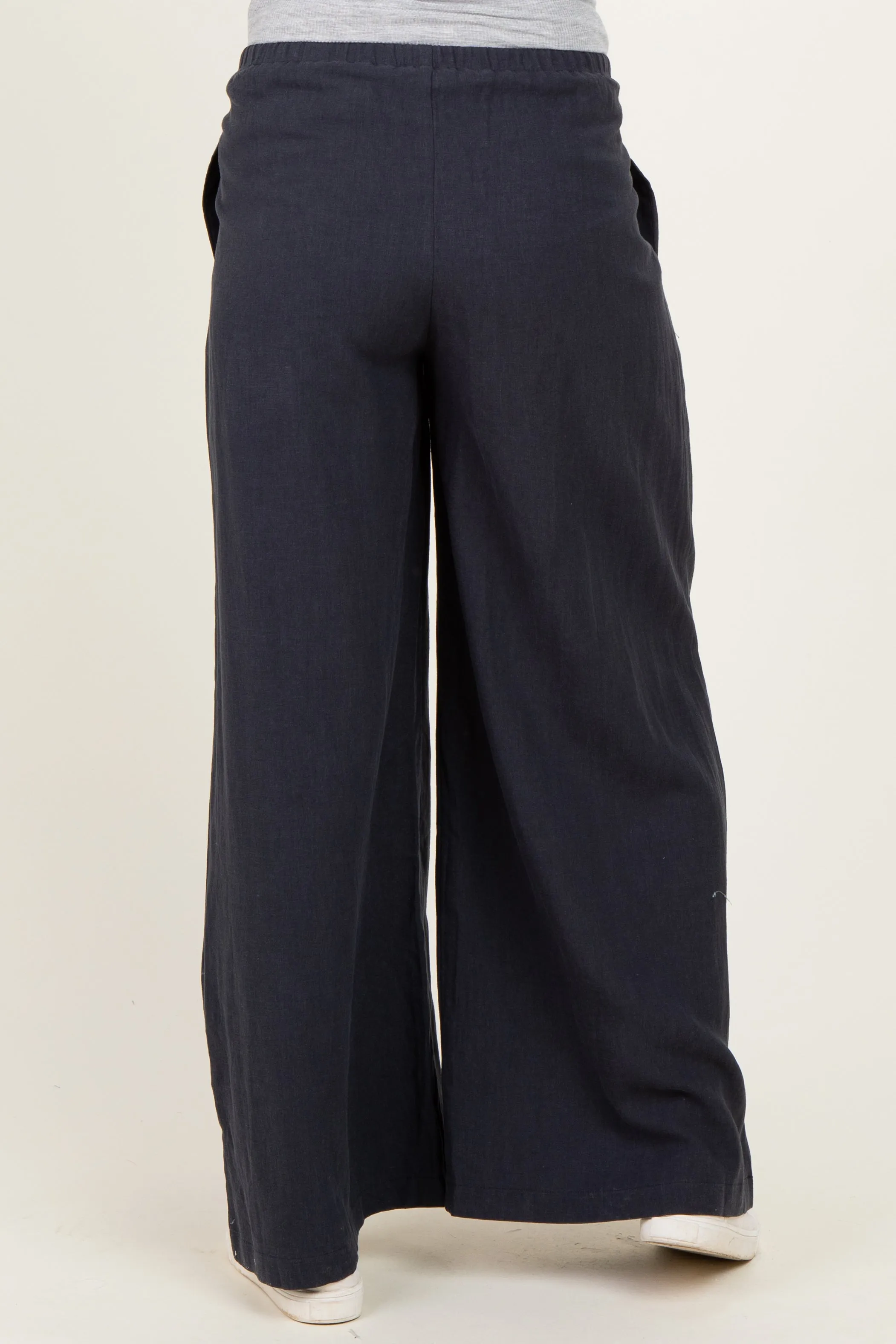 Midnight Drawstring Wide Leg Maternity Pants sold by Pinkblush product image thumbnail 4