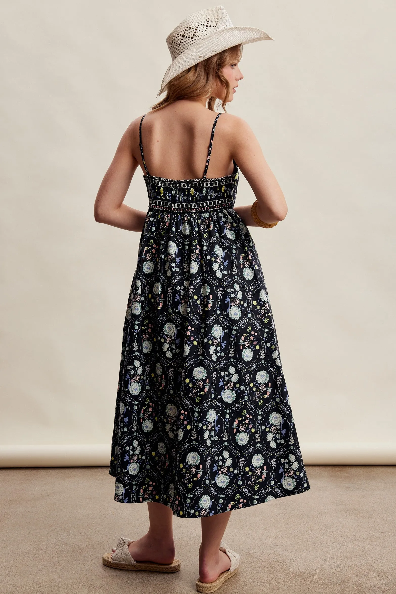 Black Floral Sleeveless Midi Dress sold by Pinkblush product image thumbnail 4