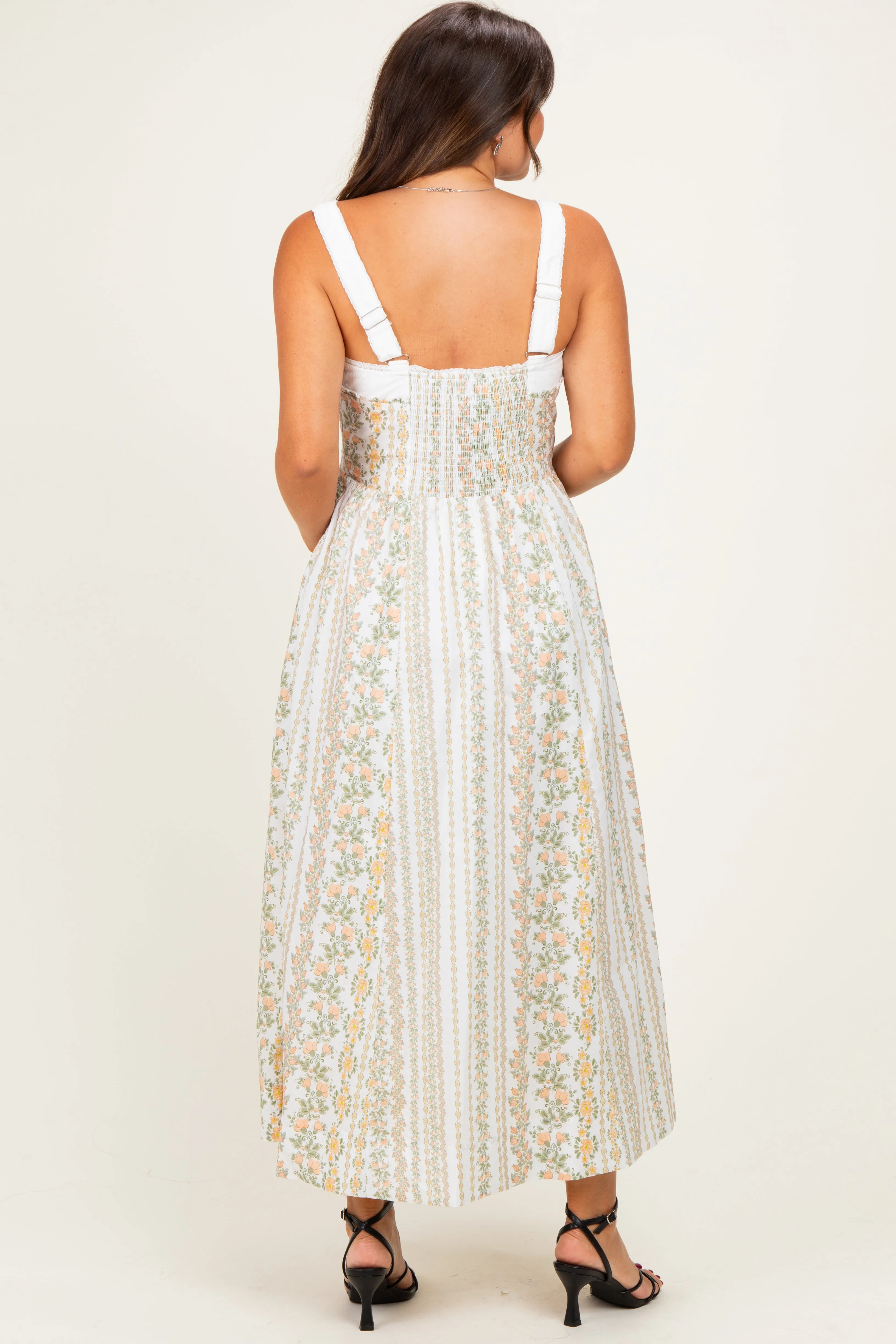 Coral Rose Column Floral Print Maternity Maxi Dress sold by Pinkblush product image thumbnail 3