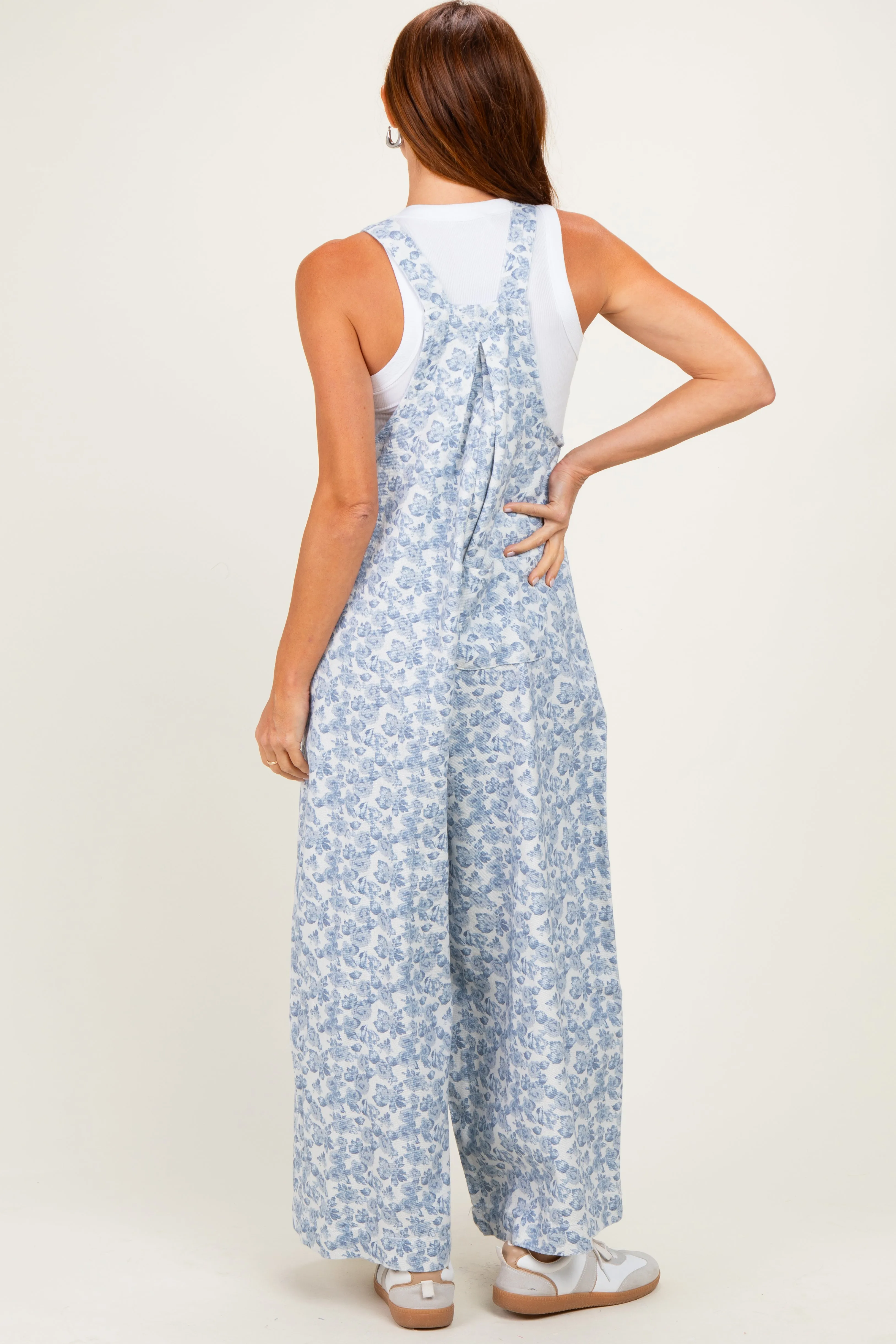 Denim Floral Twill Overalls sold by Pinkblush product image thumbnail 3