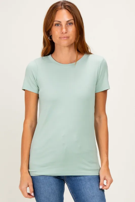 Mint Basic Crew Neck Tee made by Pinkblush